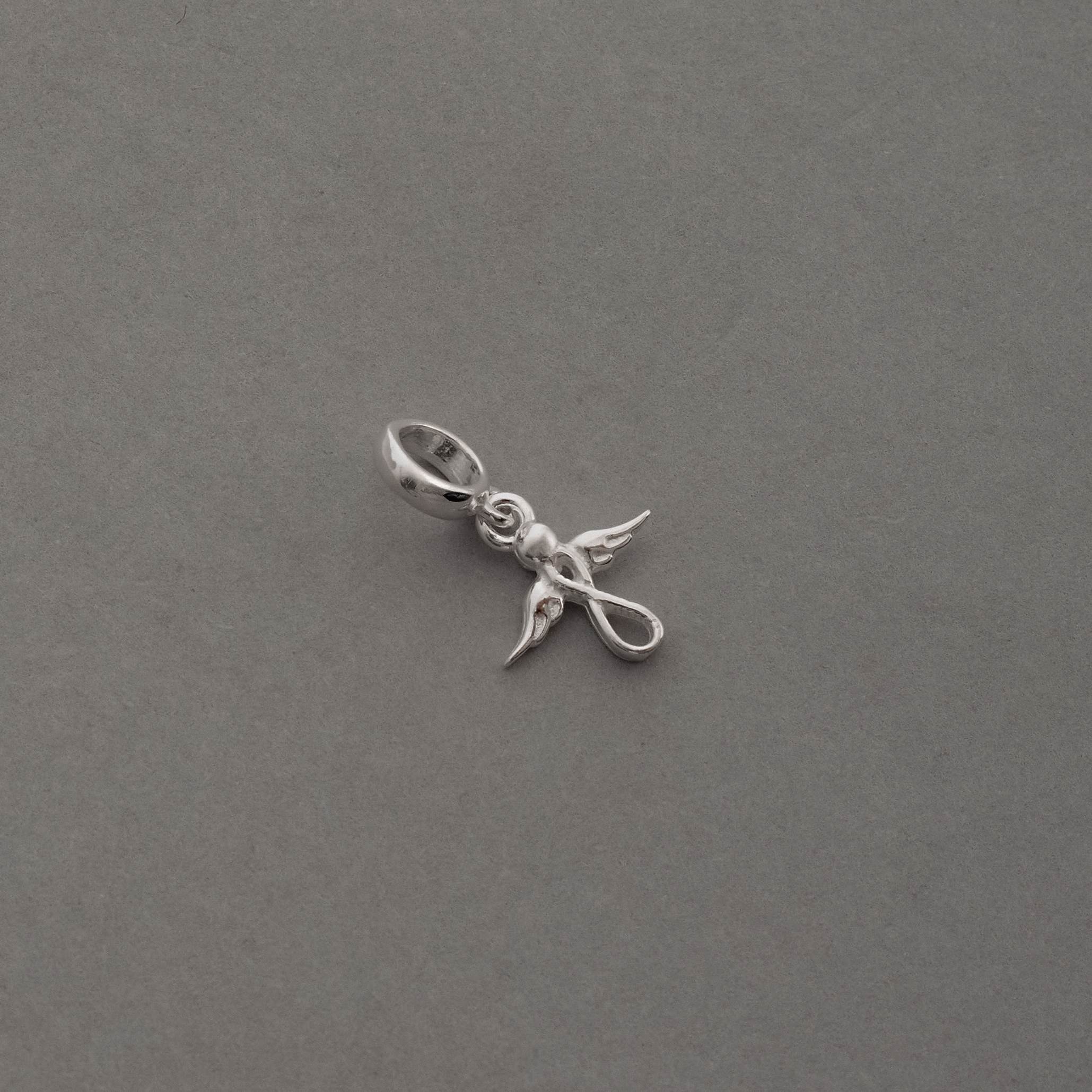 Berloque pingente anjo símbolo infinito 12mm