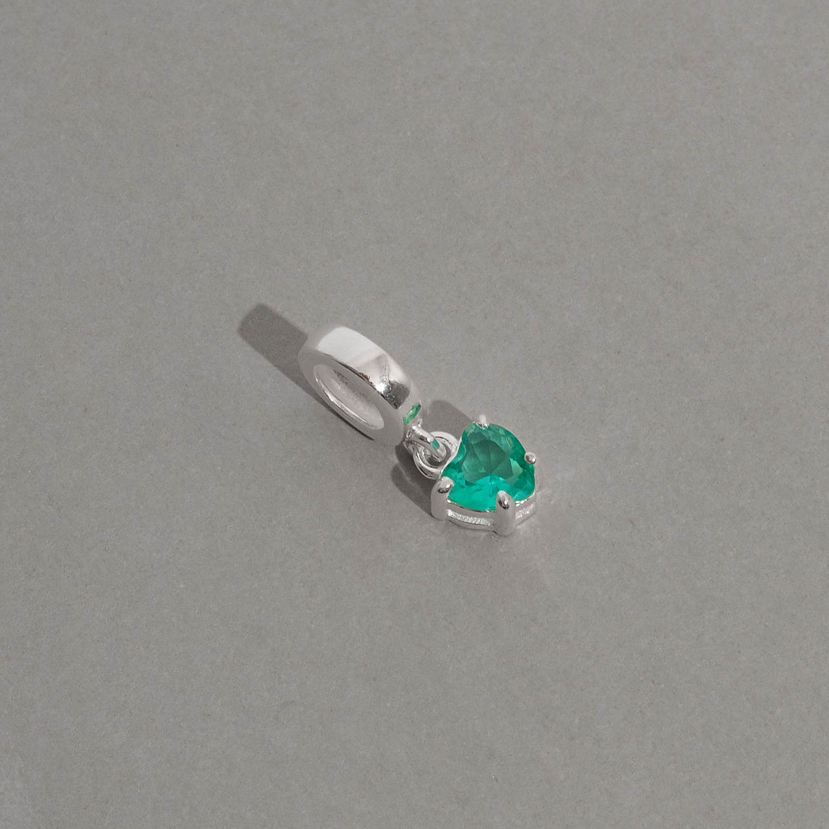 Berloque pingente zircônia coração turmalina 5mm
