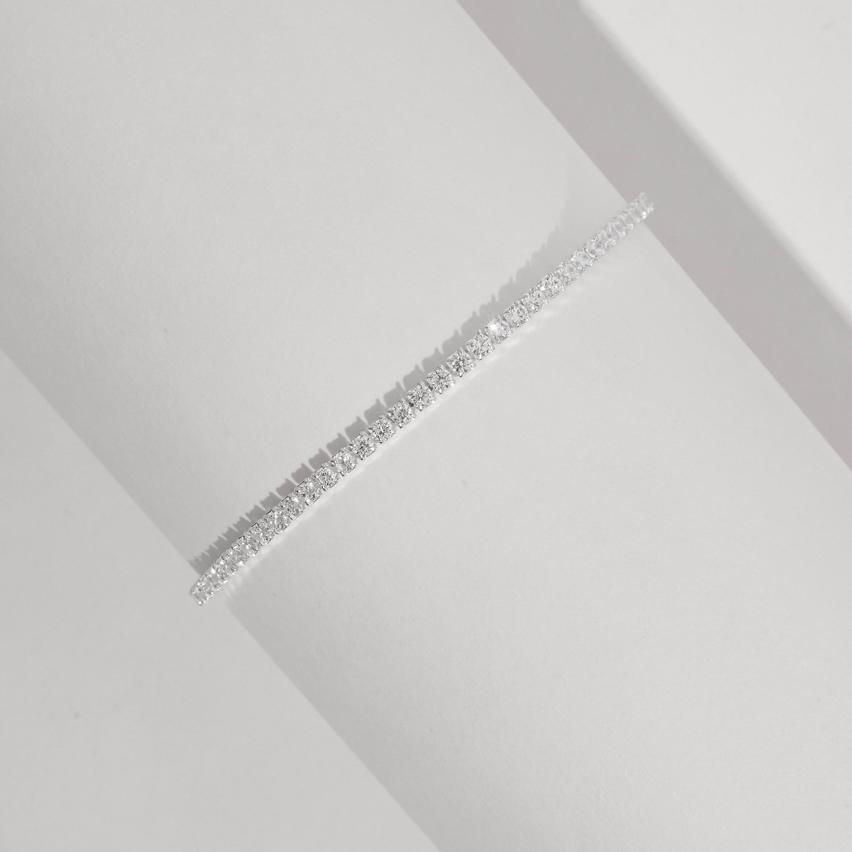 Pulseira Riviera cristal 2mm 15,5cm com alongadora
