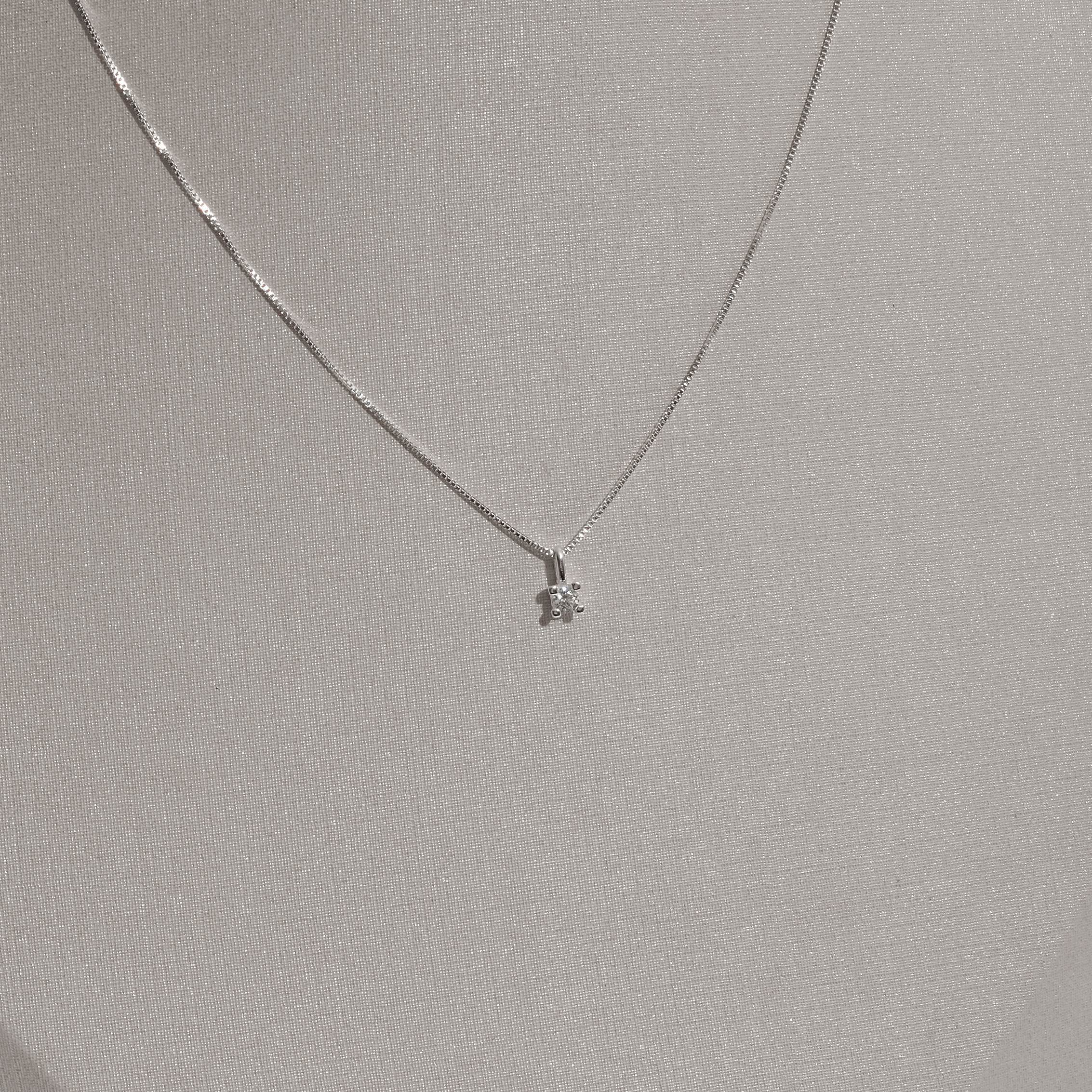 Colar pingente zircônia 2mm 40cm