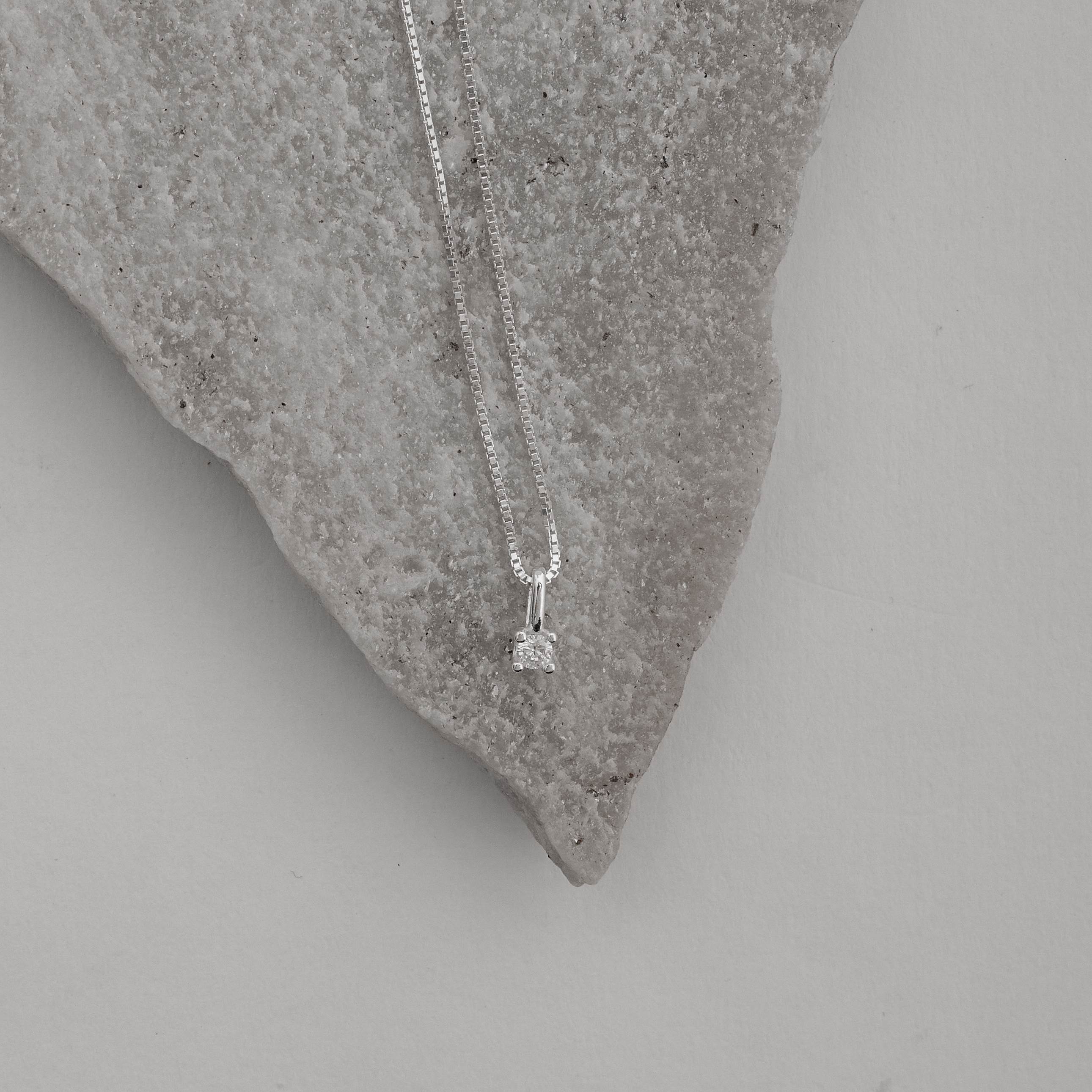 Colar pingente zircônia 3mm 40cm