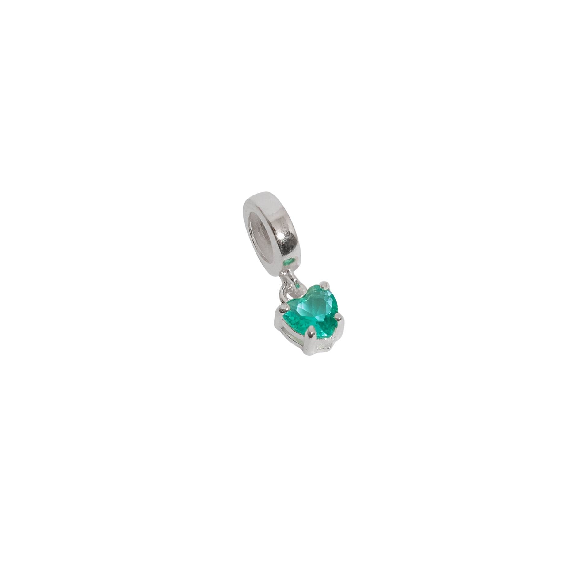 Imagem Berloque pingente zircônia coração acqua 5mm