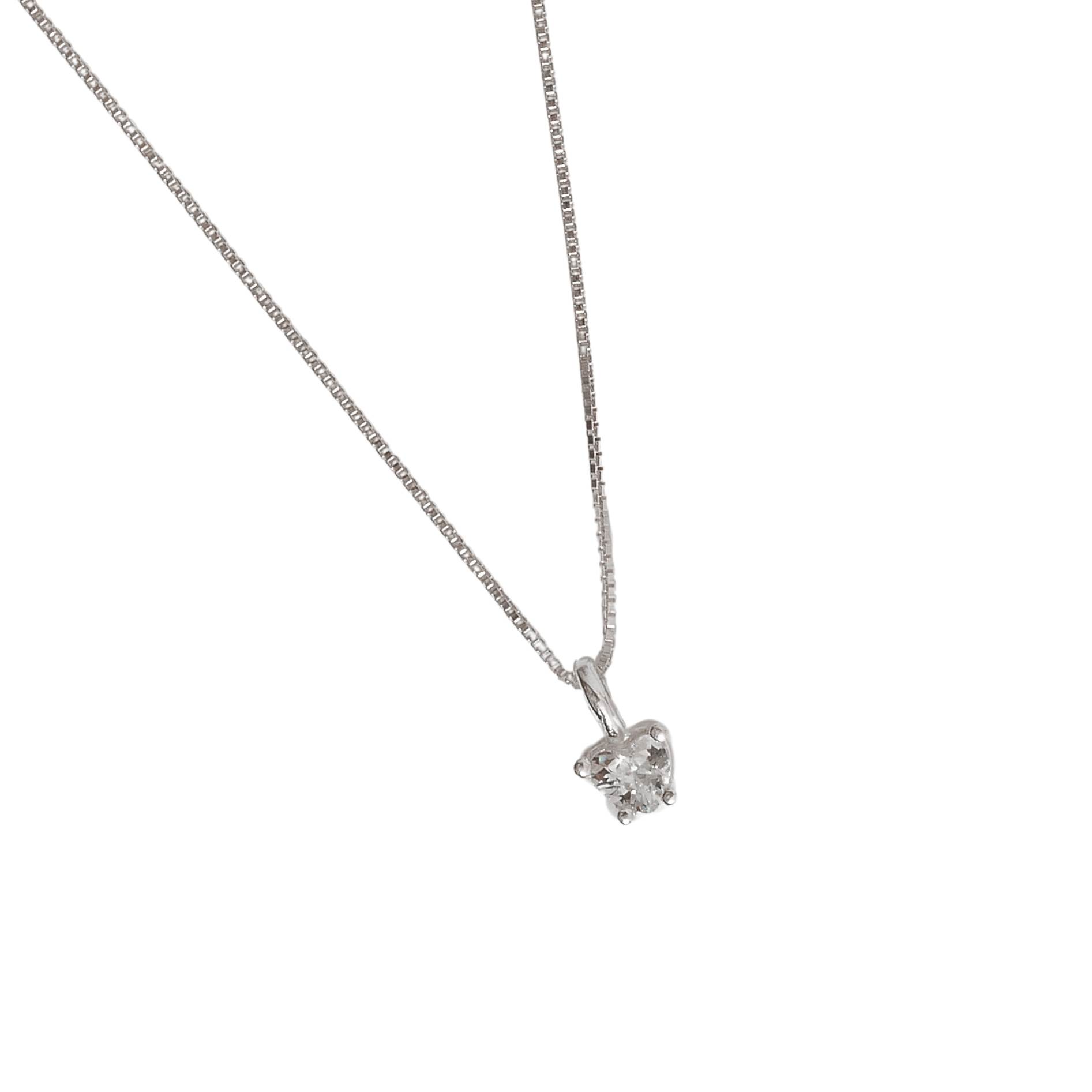 Imagem Colar zircônia coração cristal 5mm 40cm
