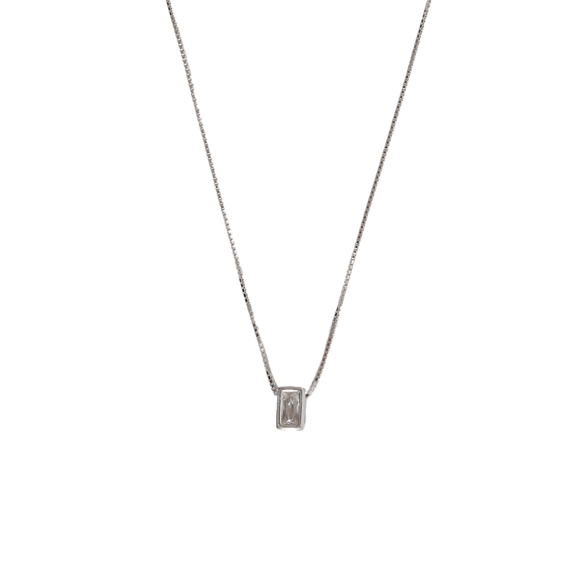 Imagem Colar zircônia retangular cristal 5mm 40cm