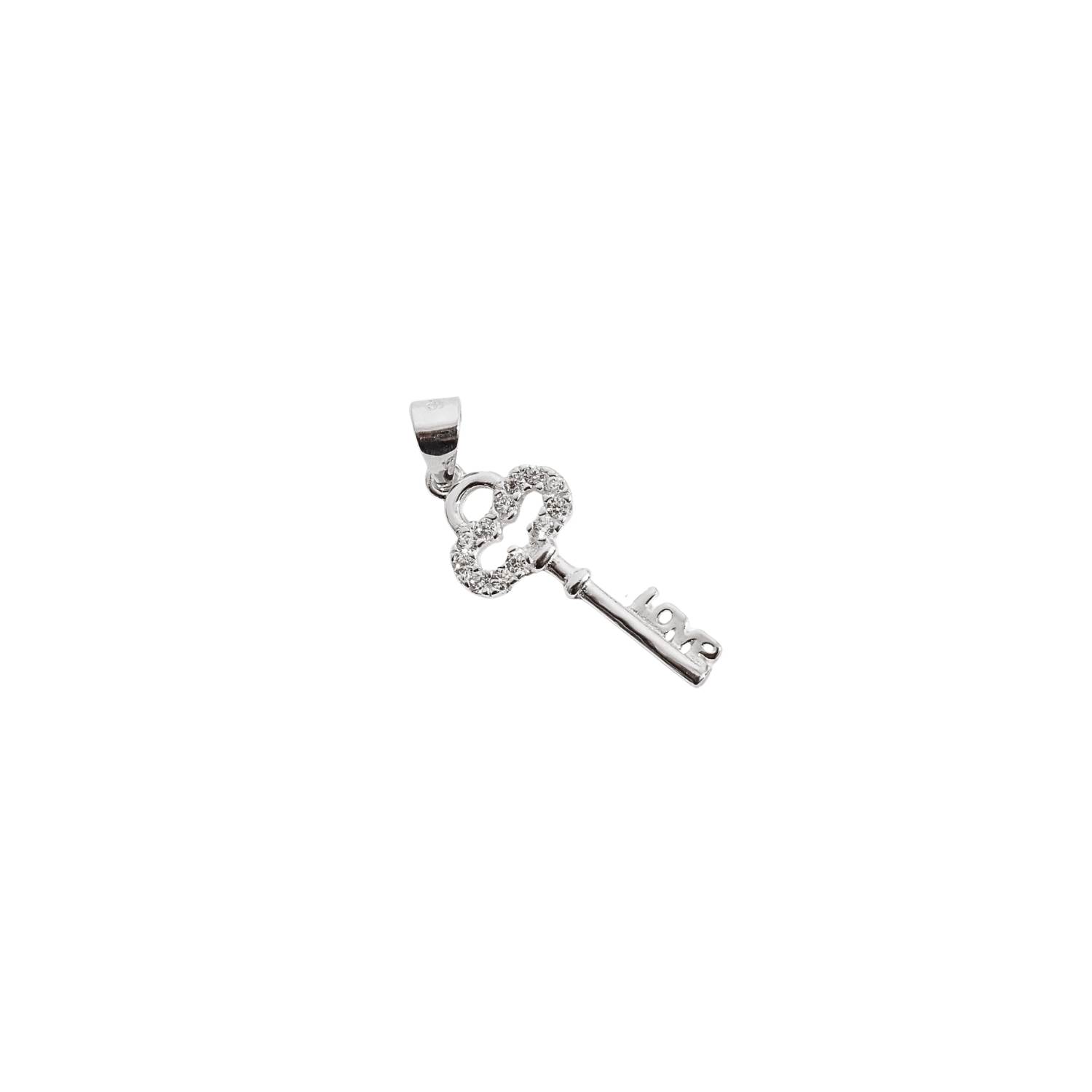 Imagem Pingente chave cravejada escrito love 21mm