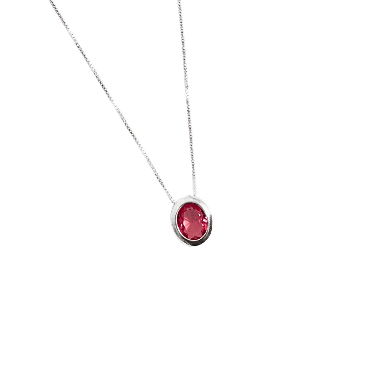 Imagem Colar zircônia oval cereja 11mm 45cm