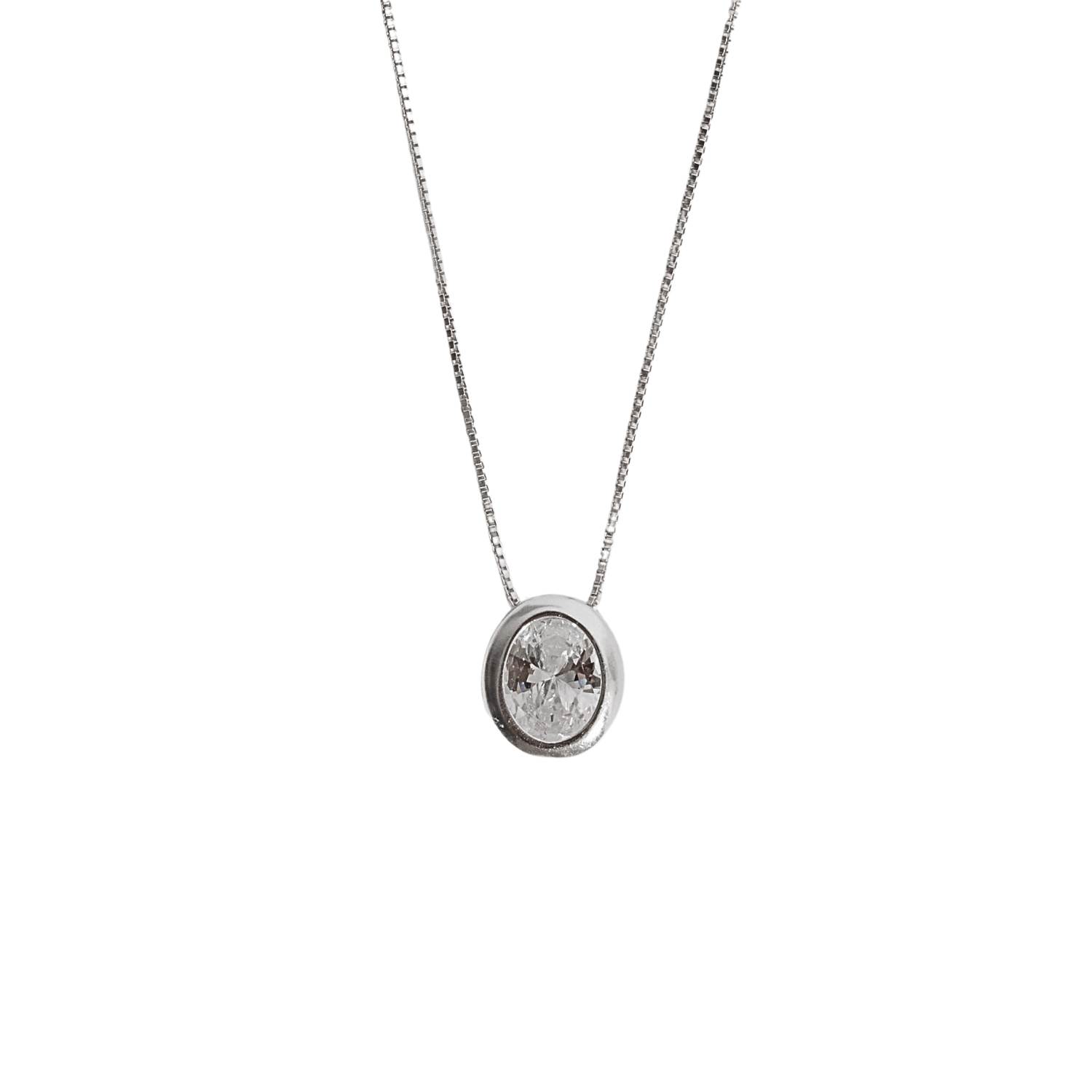 Imagem Colar zircônia oval cristal 11mm 45cm