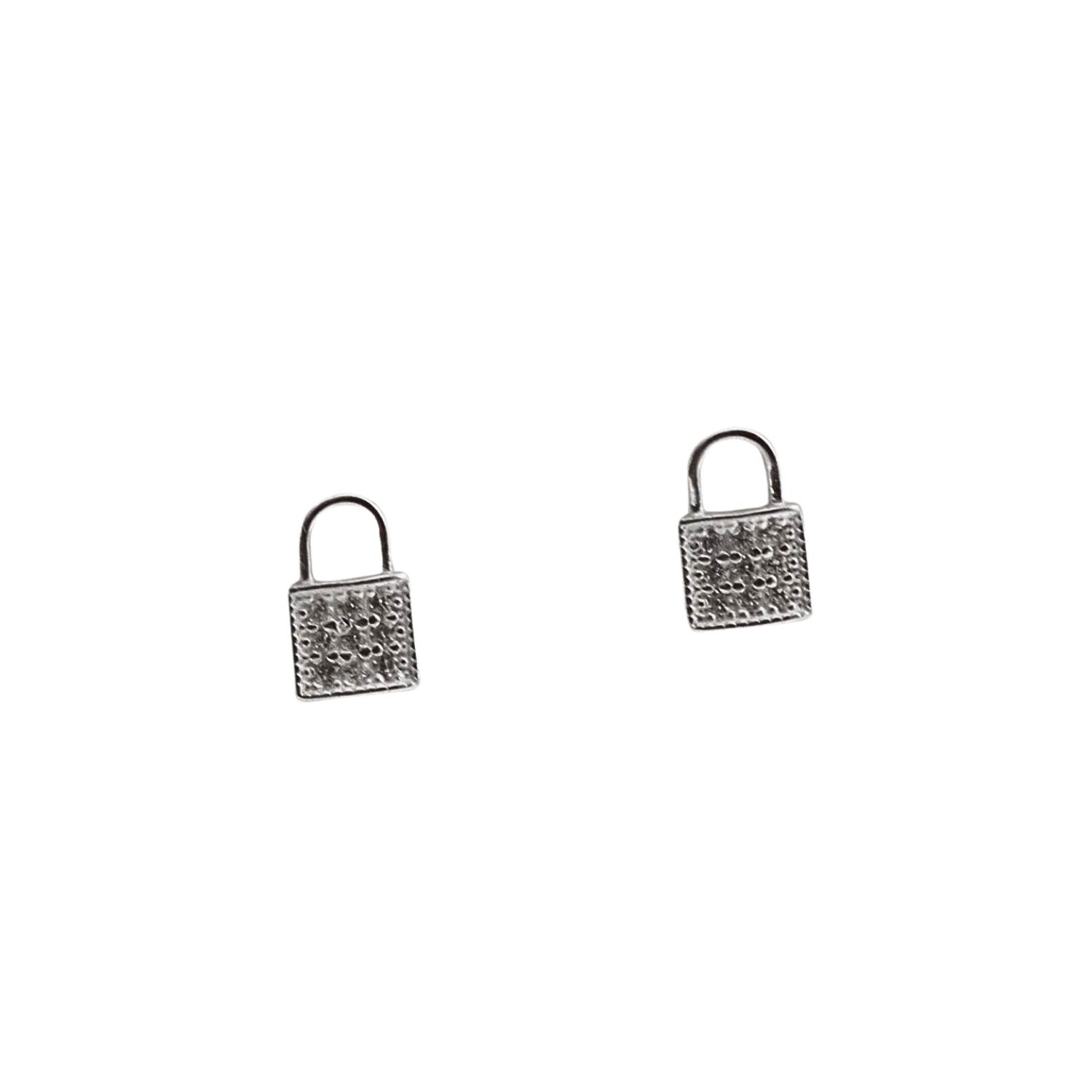 Brinco cadeado cravejado 8mm