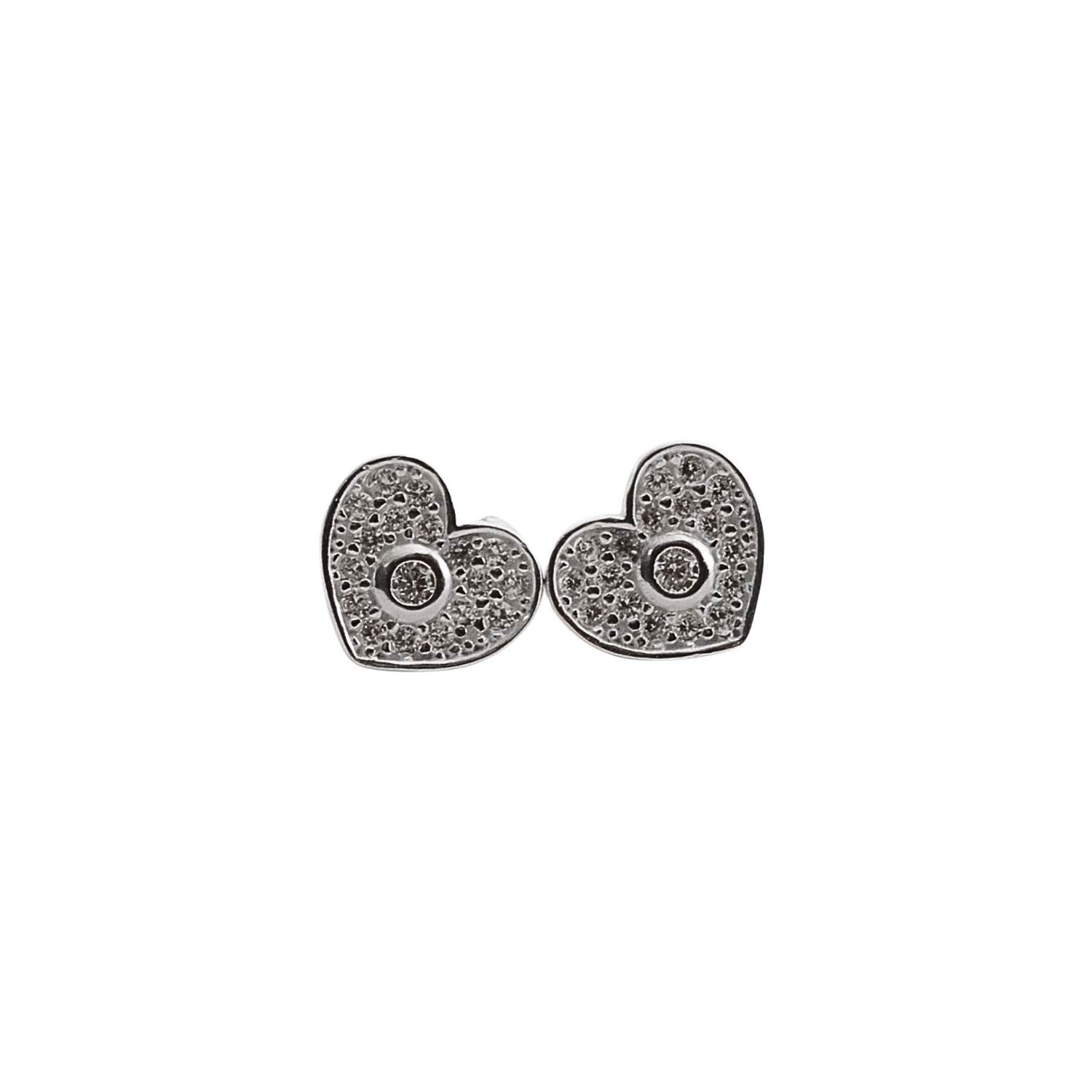 Imagem Brinco coração cravejado detalhe zircônia 8mm