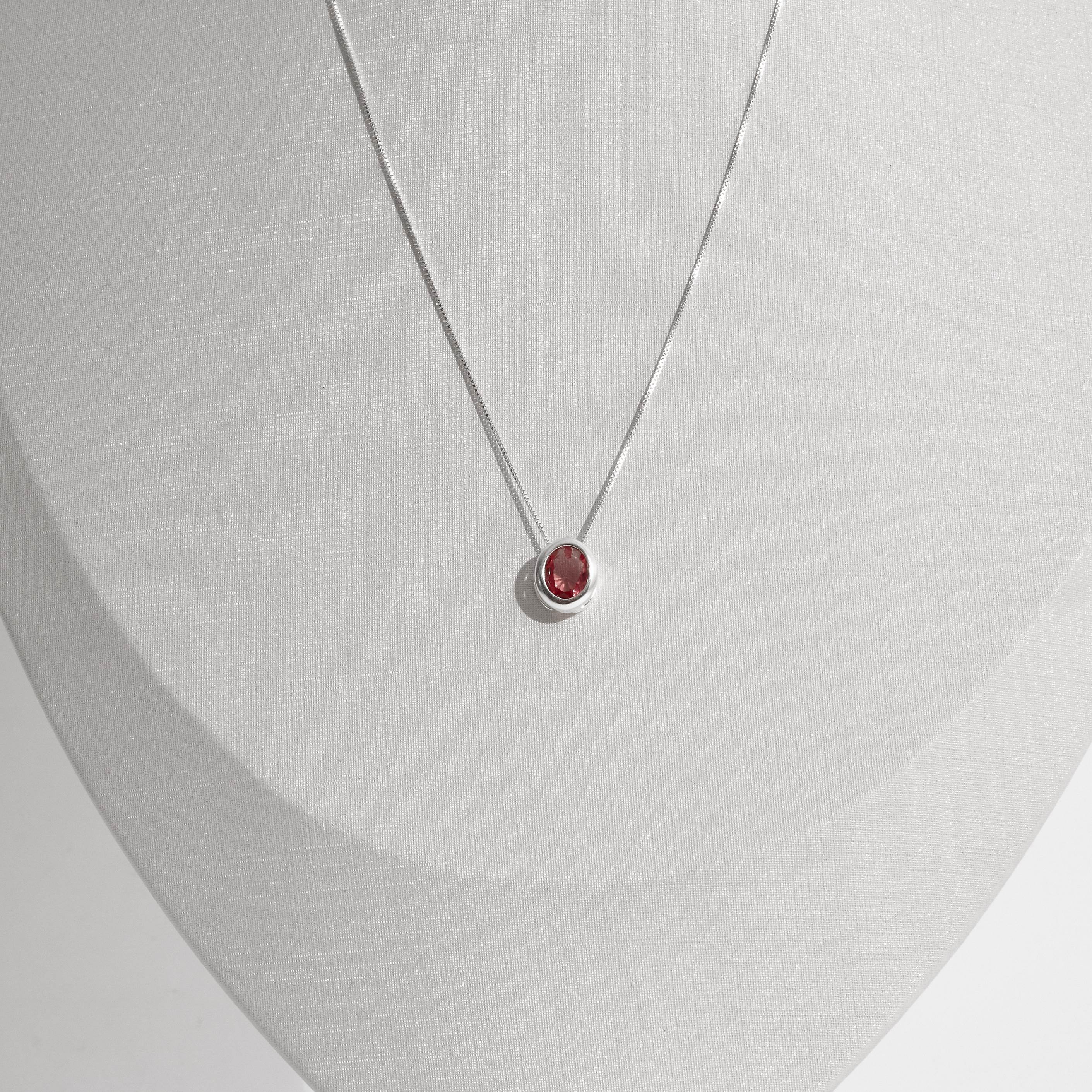 Imagem Secundária Colar zircônia oval cereja 11mm 45cm