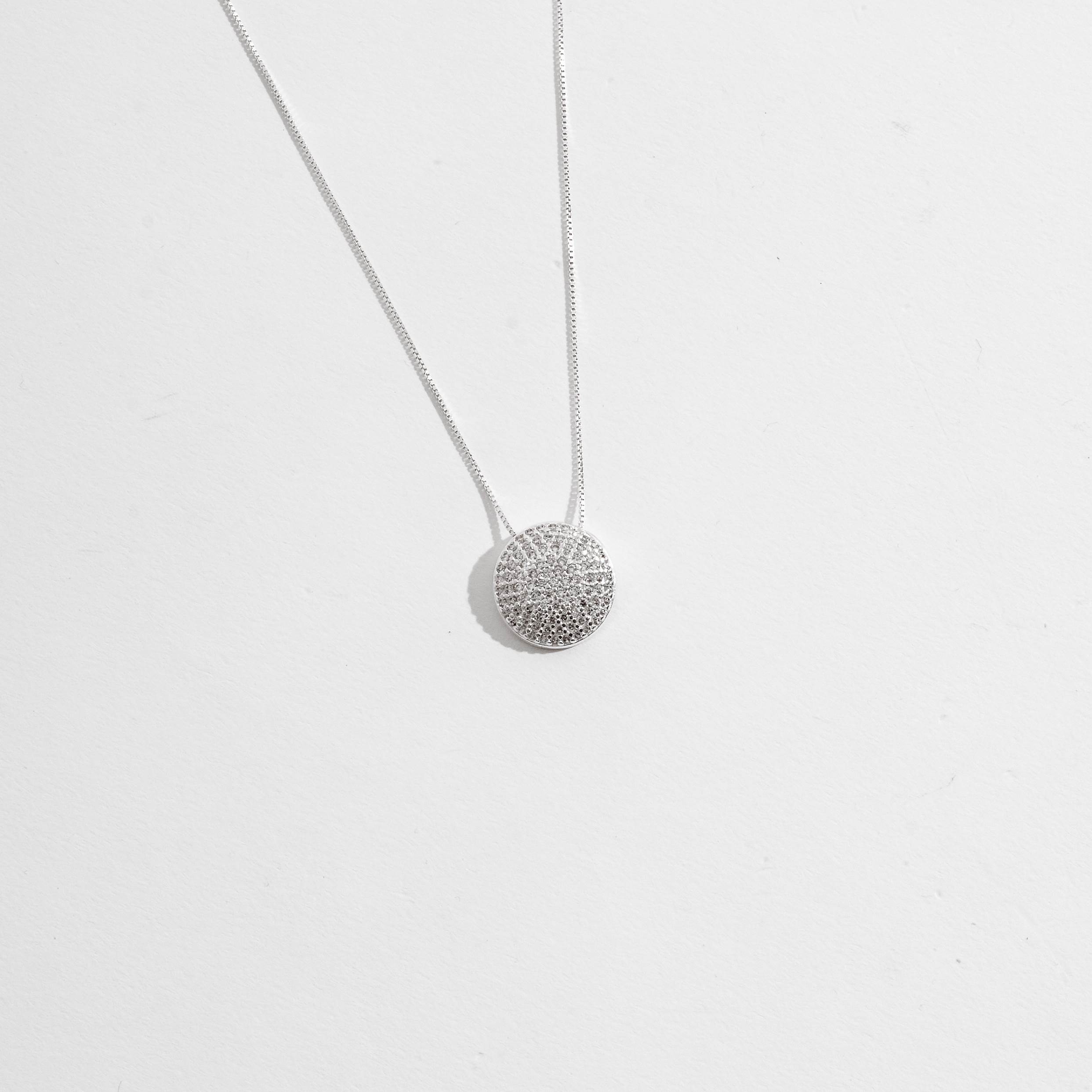 Imagem Colar botão cravejado 16mm 45cm