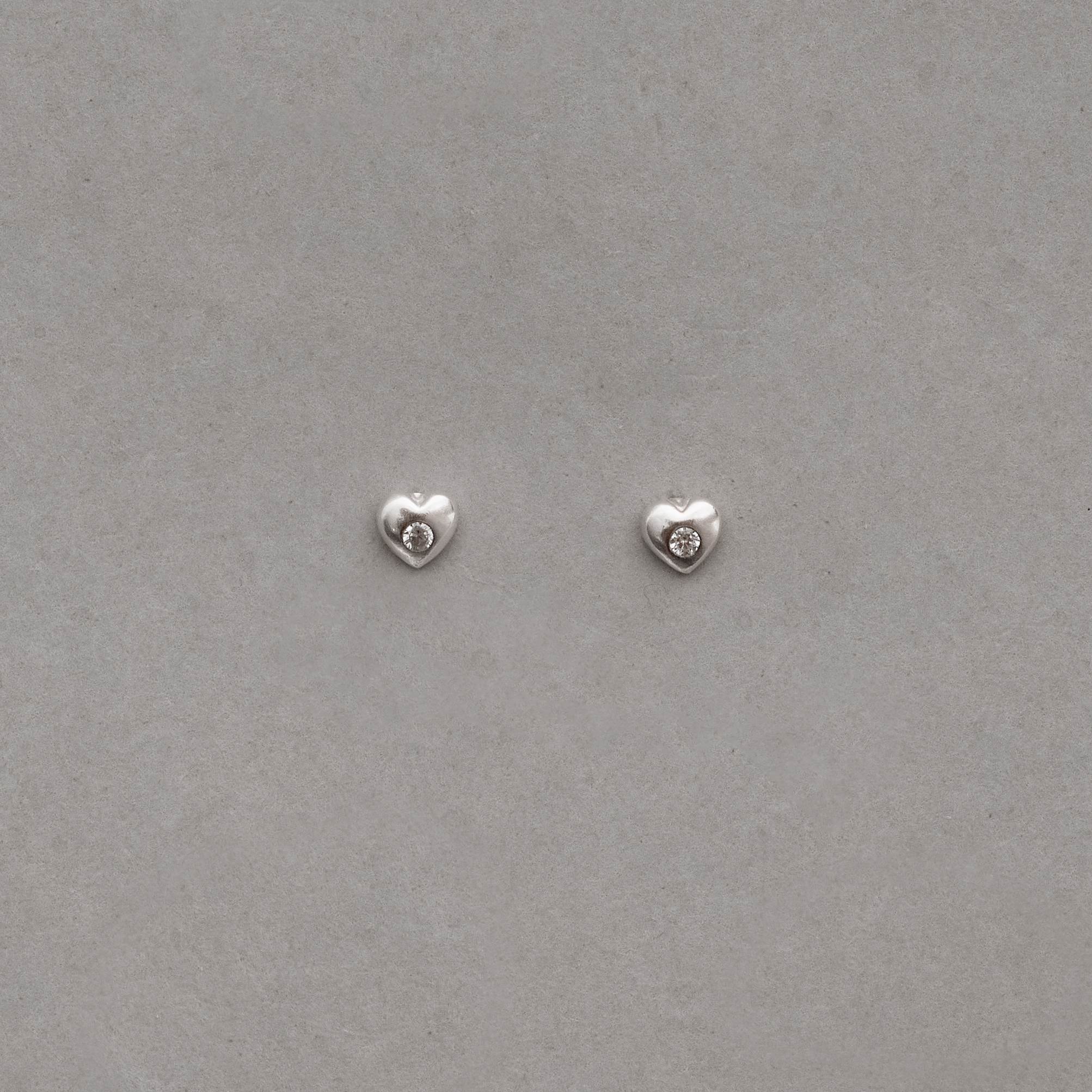 Brinco coração detalhe zircônia 5mm