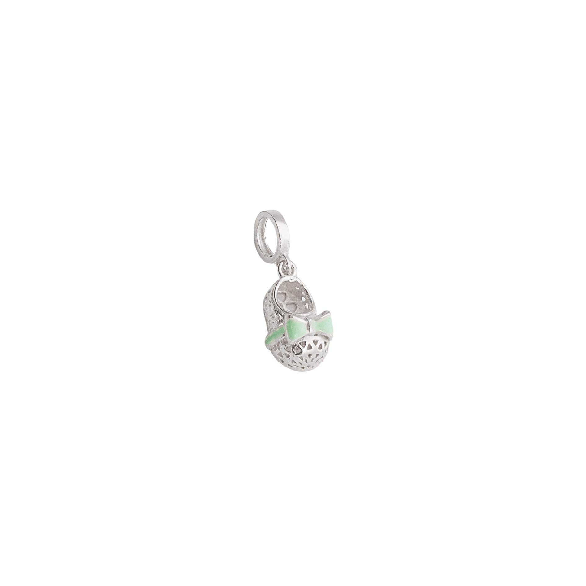 Berloque pingente sapatinho 3D 13mm resina verde