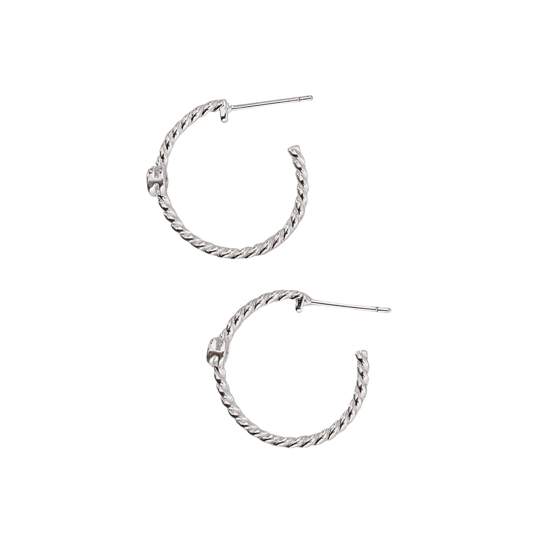 Argola torcida detalhe zircônia 20mm tarraxa