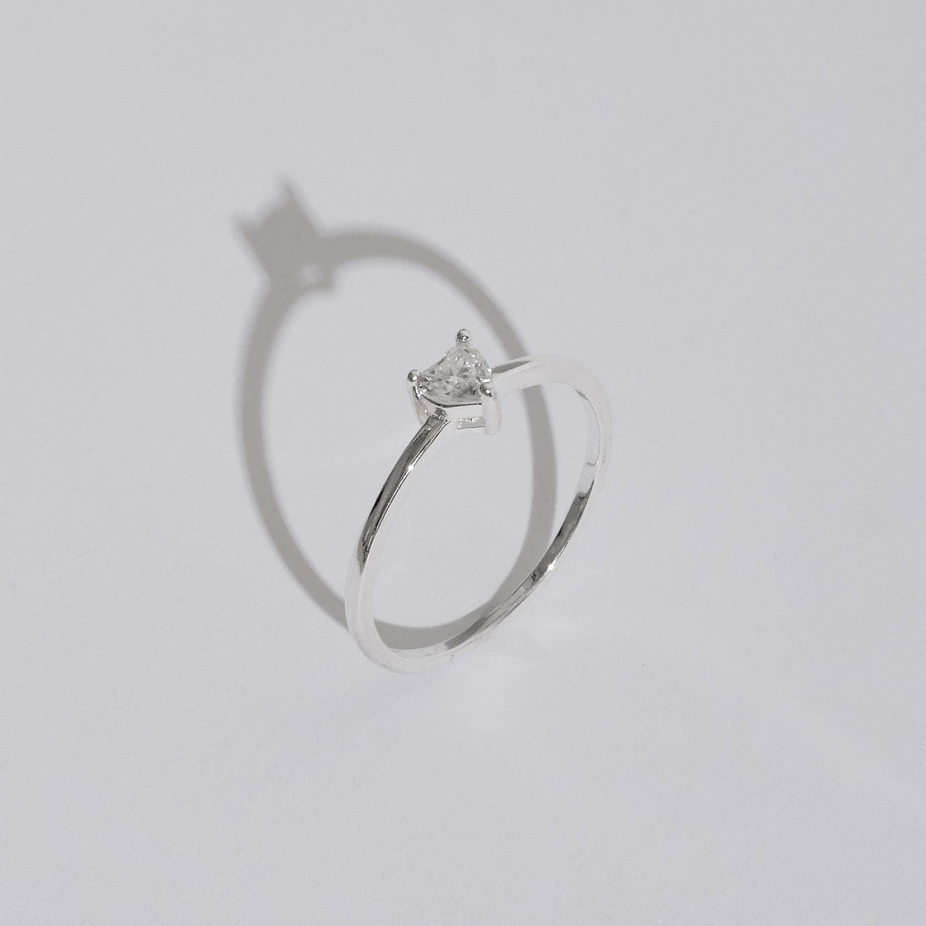 Imagem Secundária Anel solitário moissanite coração 4x4mm