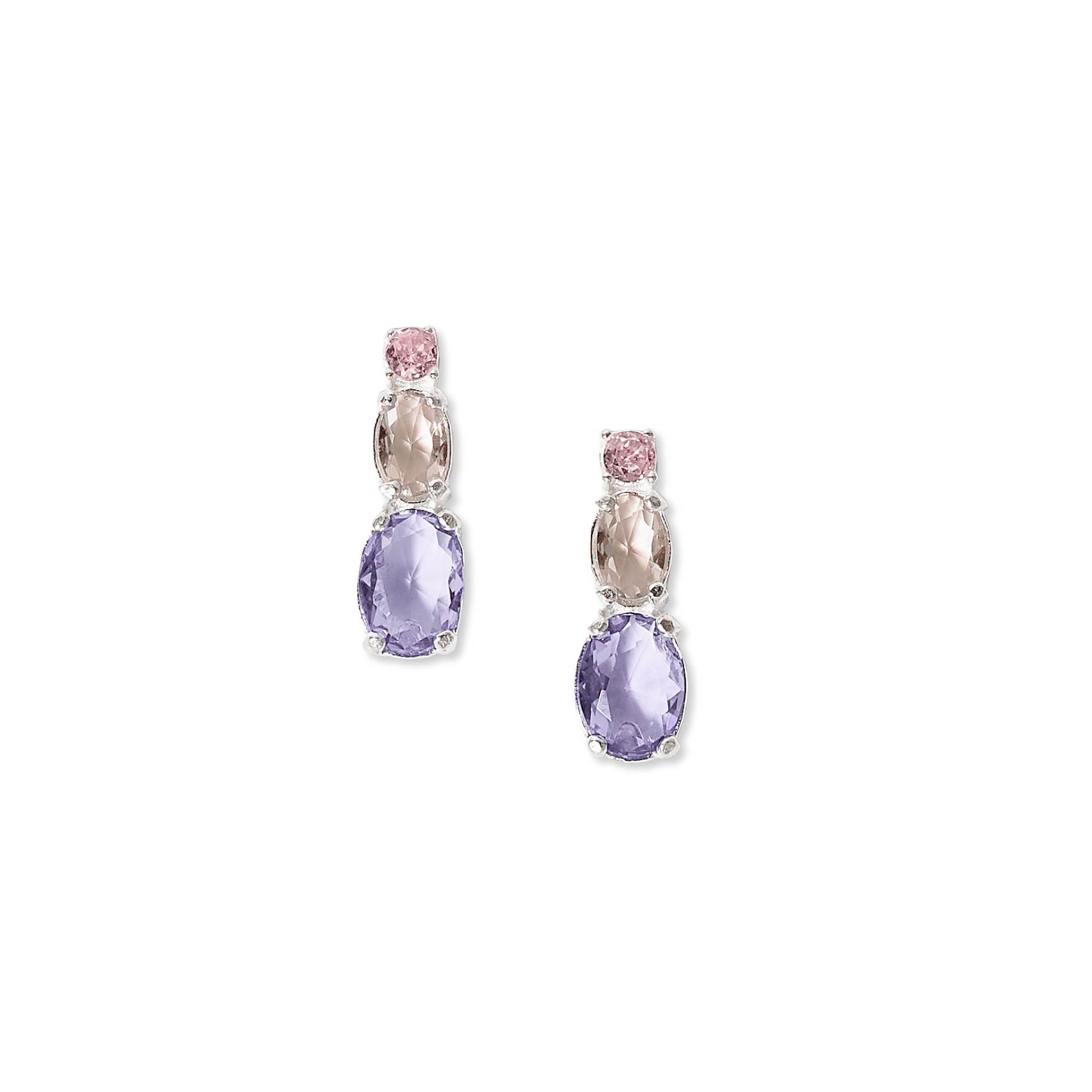 Imagem Brinco ear cuff pedras ovais e redonda coloridas