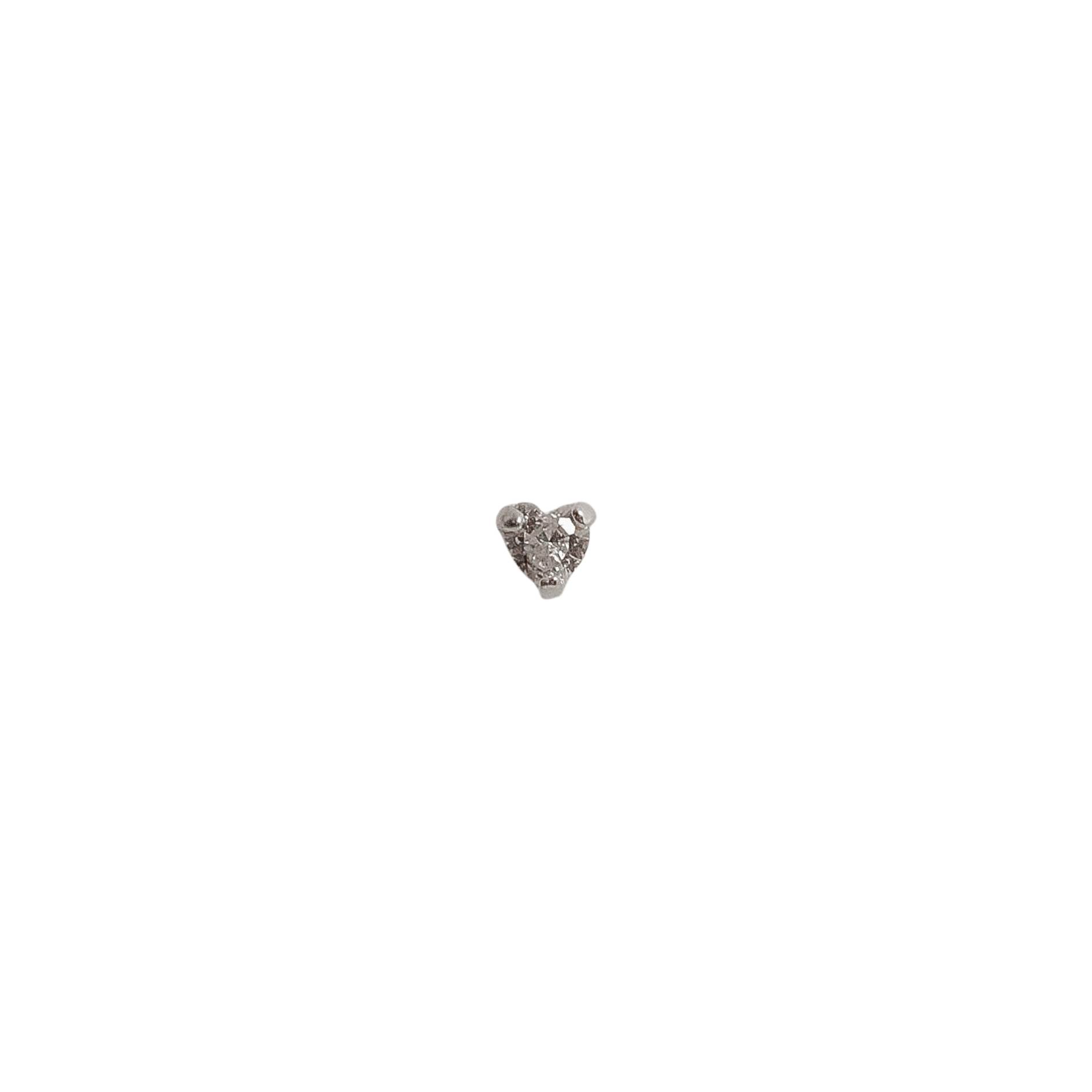 Piercing haste zircônia coração 3mm