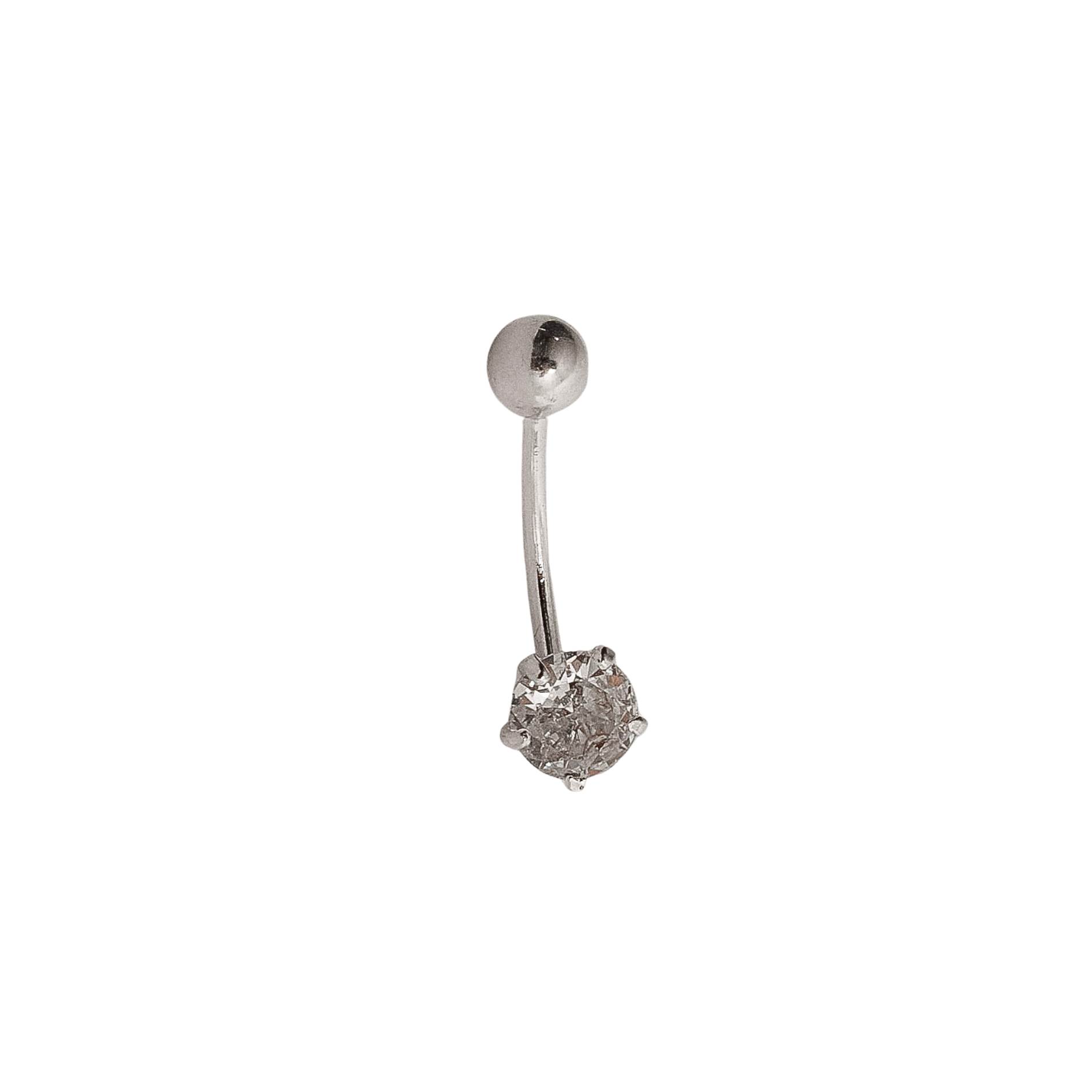 Piercing haste zircônia embutida 5mm umbigo