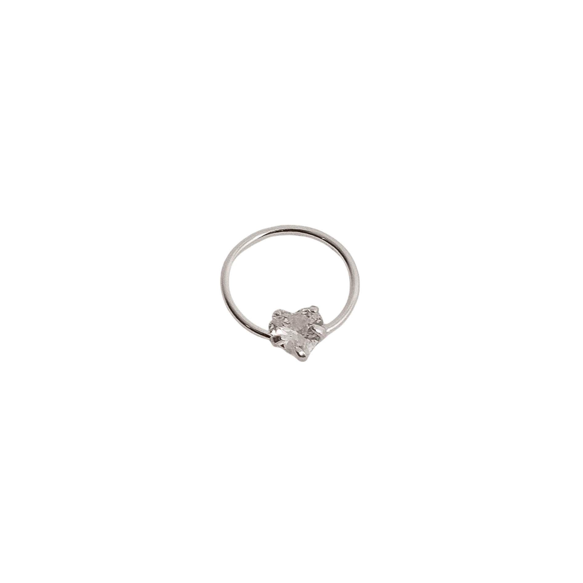 Piercing argola 10mm com zircônia coração