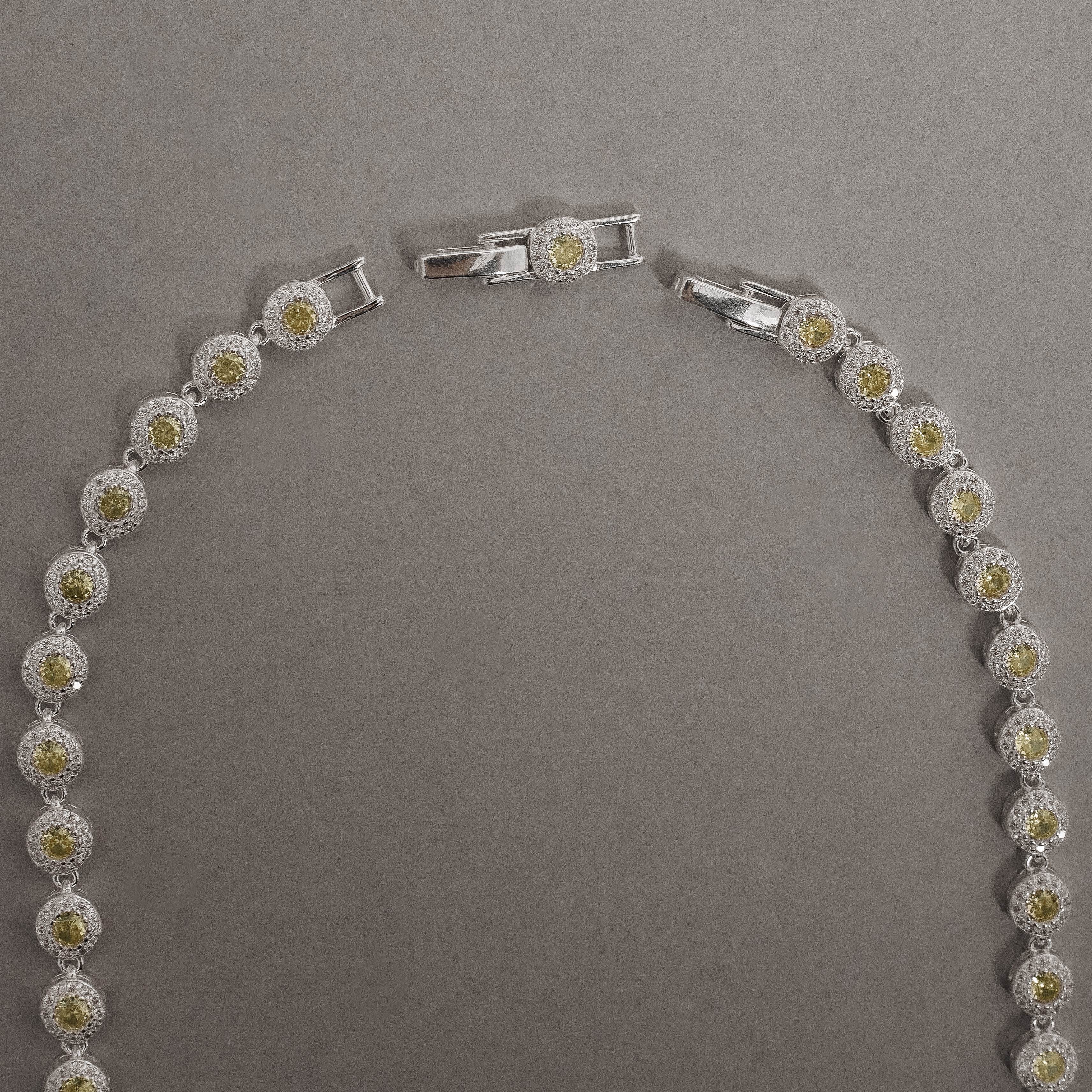 Colar Riviera 5.7 zircônias amarelas 40cm com 2 fechos