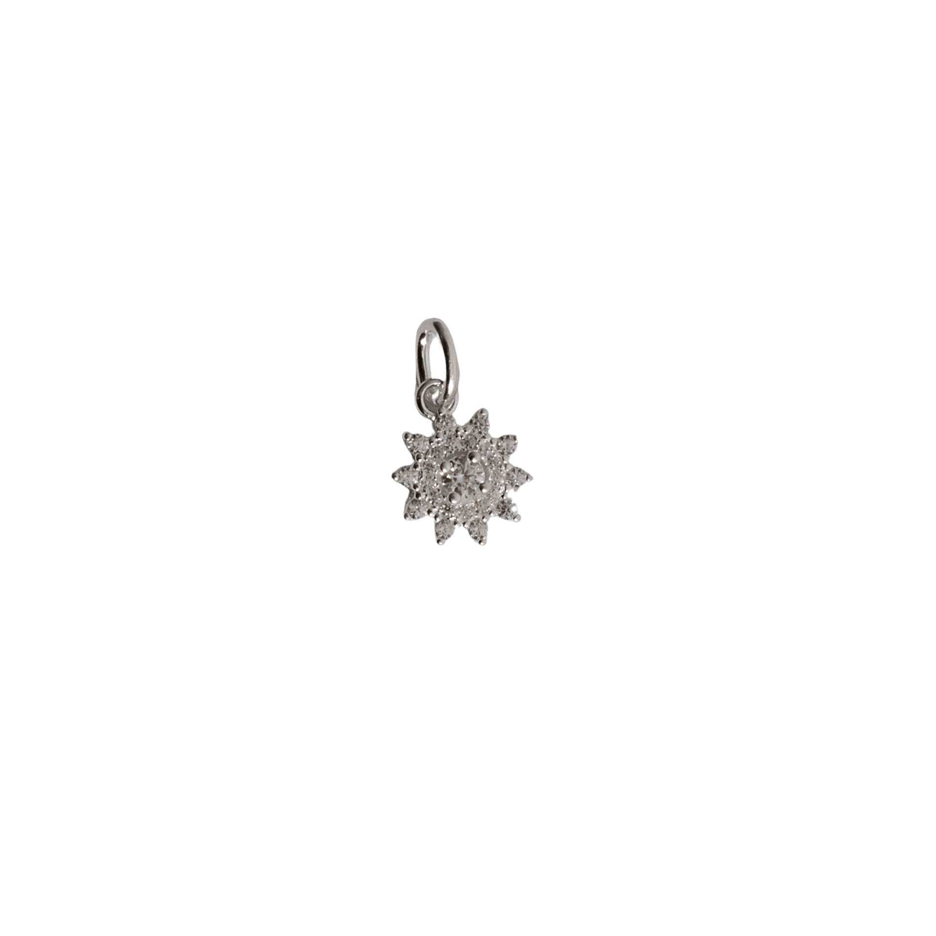 Pingente flor com cravejado 10mm