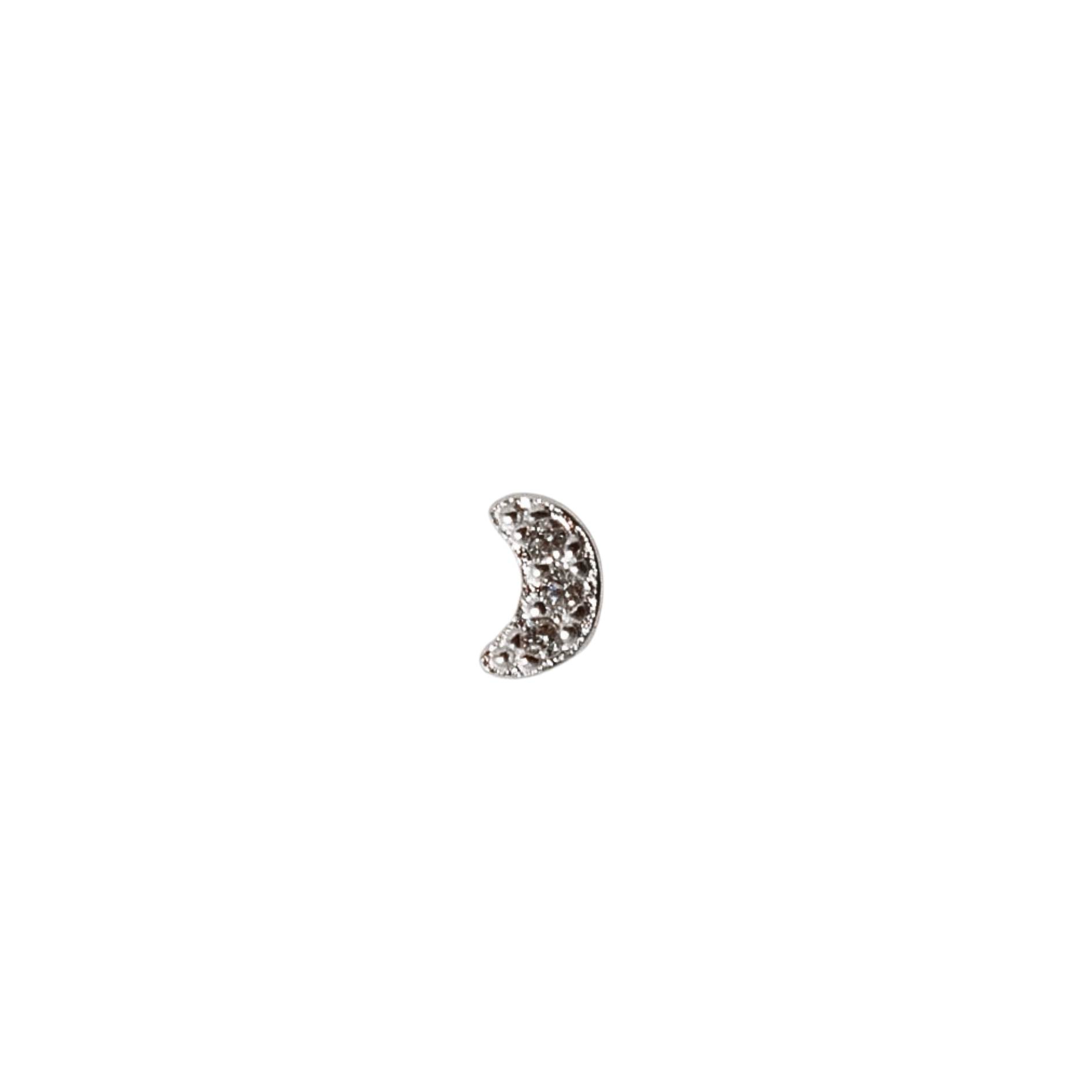 Piercing haste lua cravejada 5mm orelha esquerda