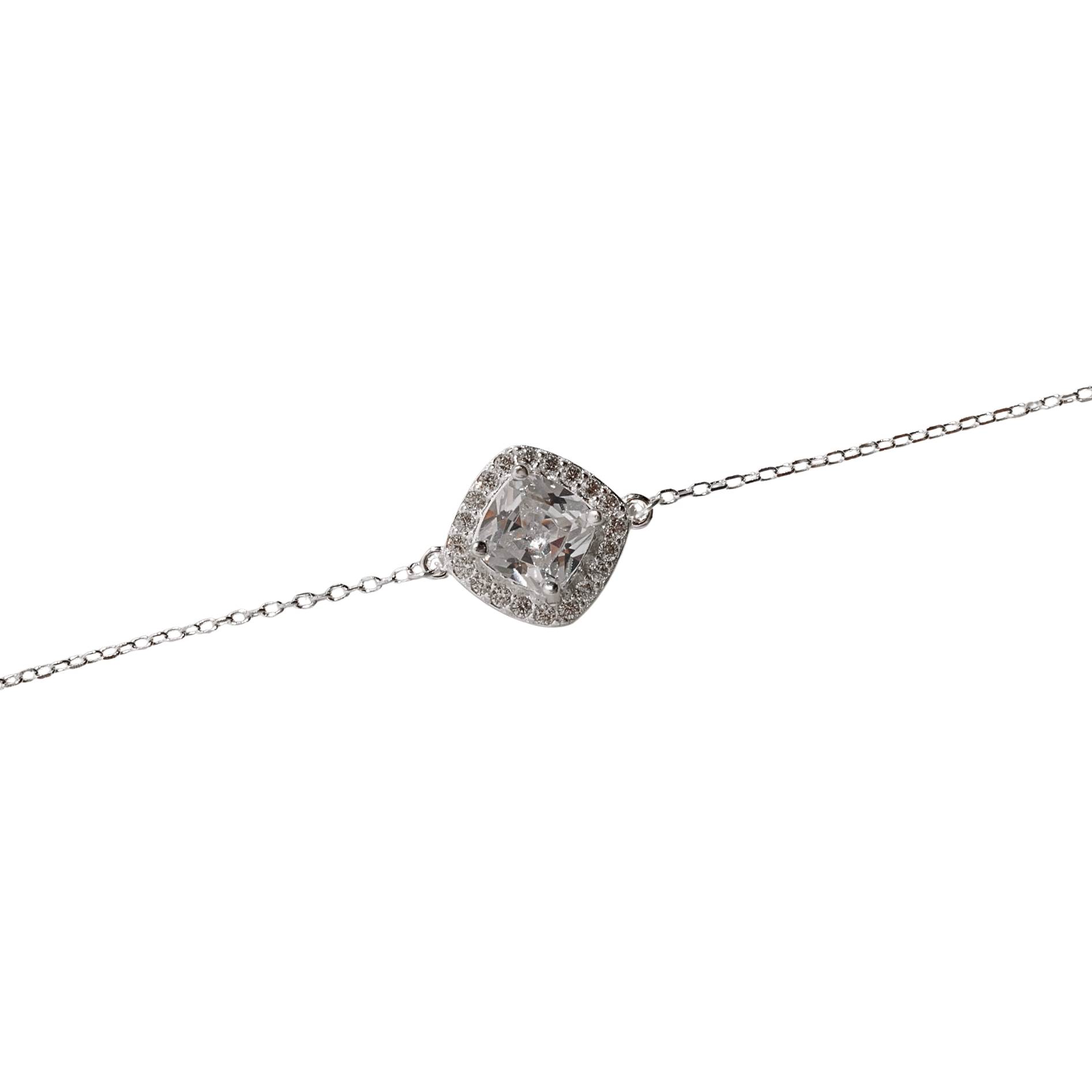 Pulseira entremeio zircônia losango com cravejado 12mm 16+4cm