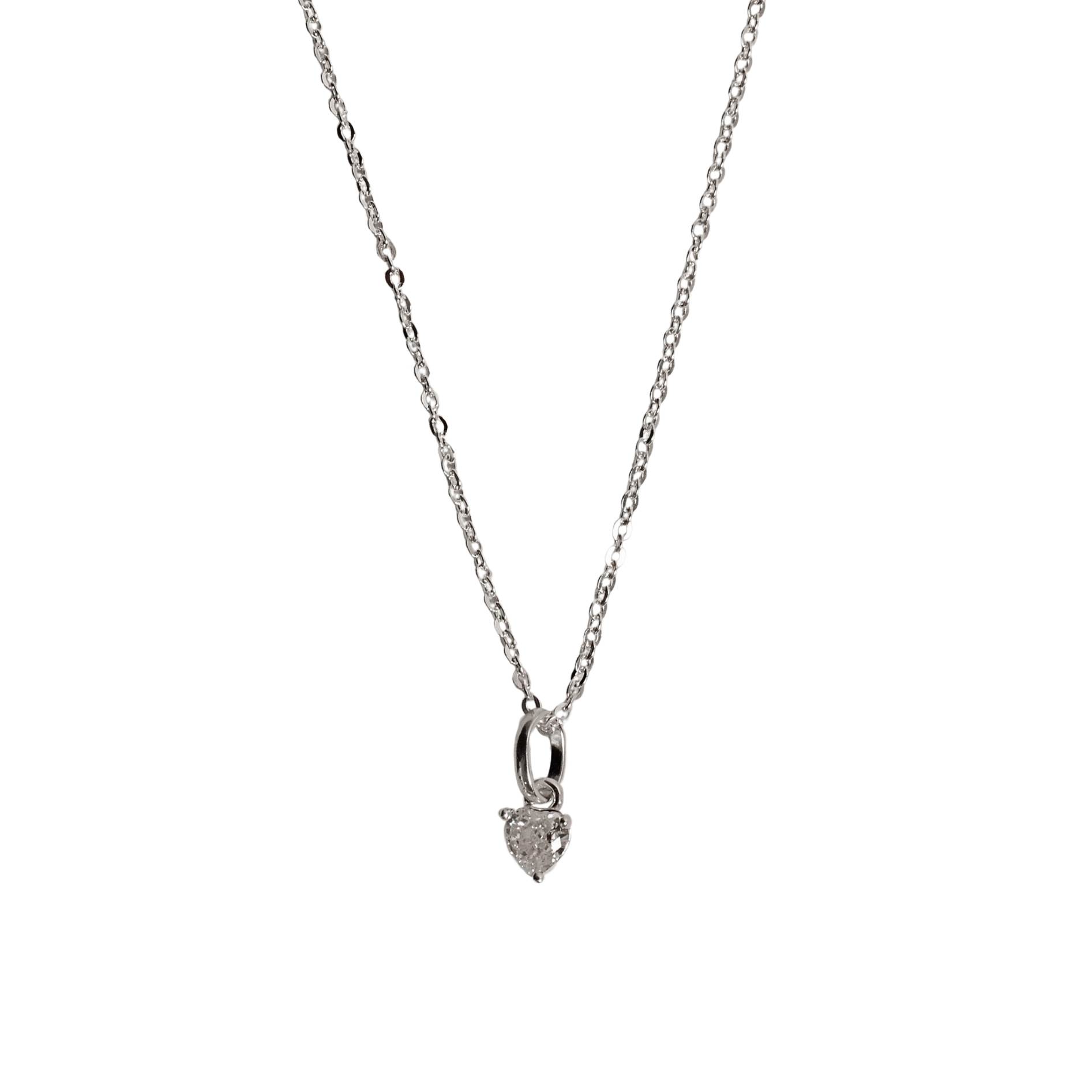 Imagem Colar pingente zircônia coração 5mm cristal corrente cadeadinho 40cm