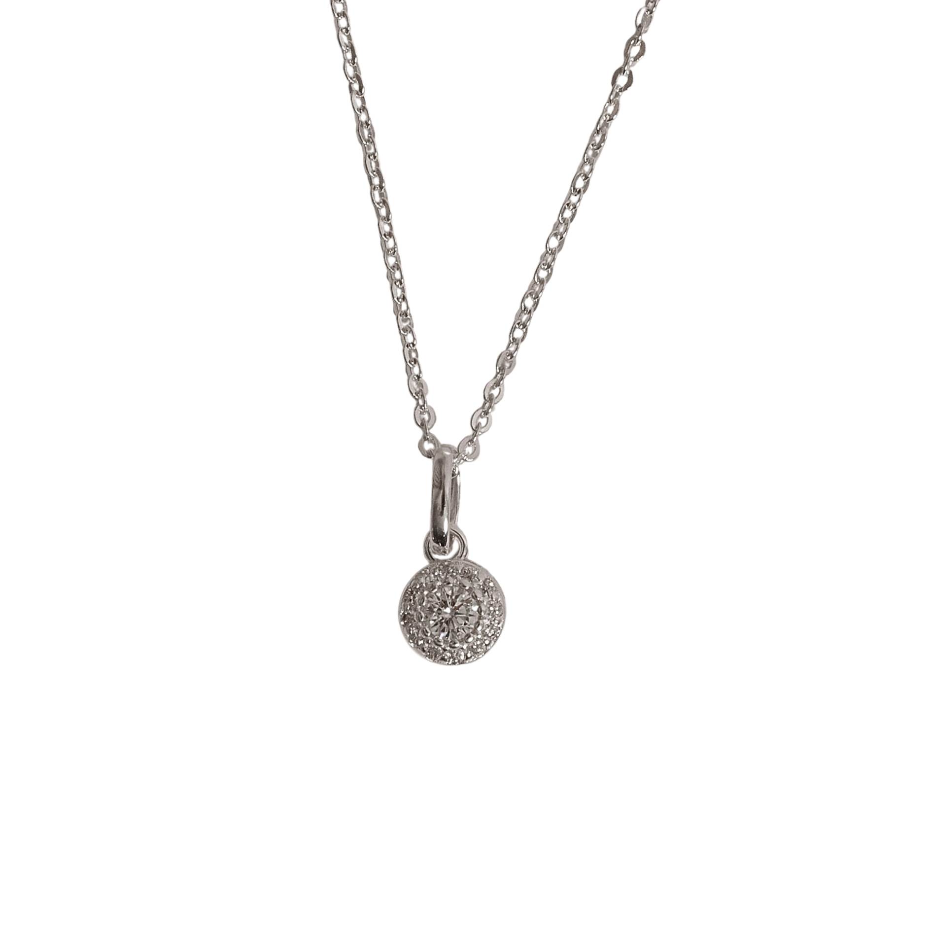 Imagem Colar pingente zircônia cristal com cravejado 6mm caixa alta corrente cadeadinho 40cm