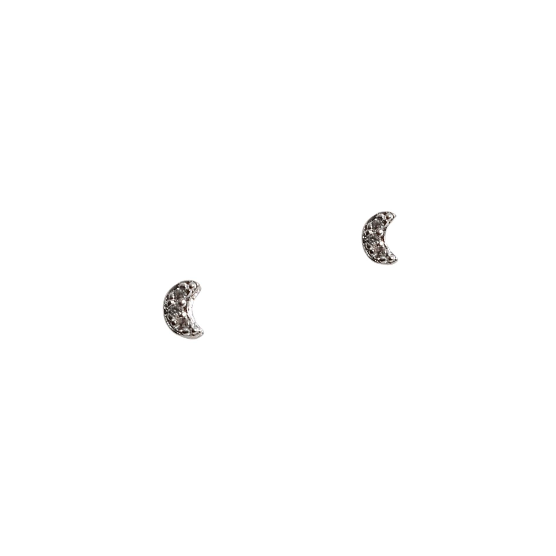 Imagem Brinco lua com cravejado 5mm