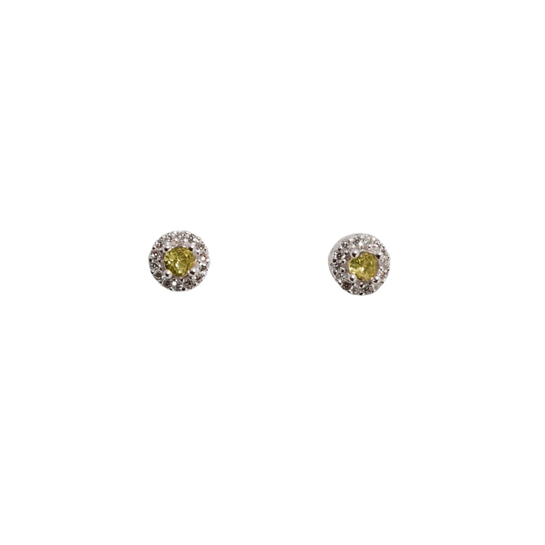 Imagem Brinco zircônia amarela com cravejado 6mm