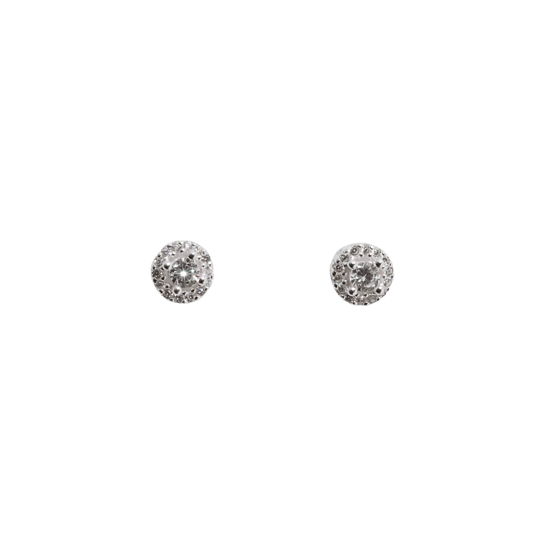 Imagem Brinco zircônia cristal com cravejado 6mm