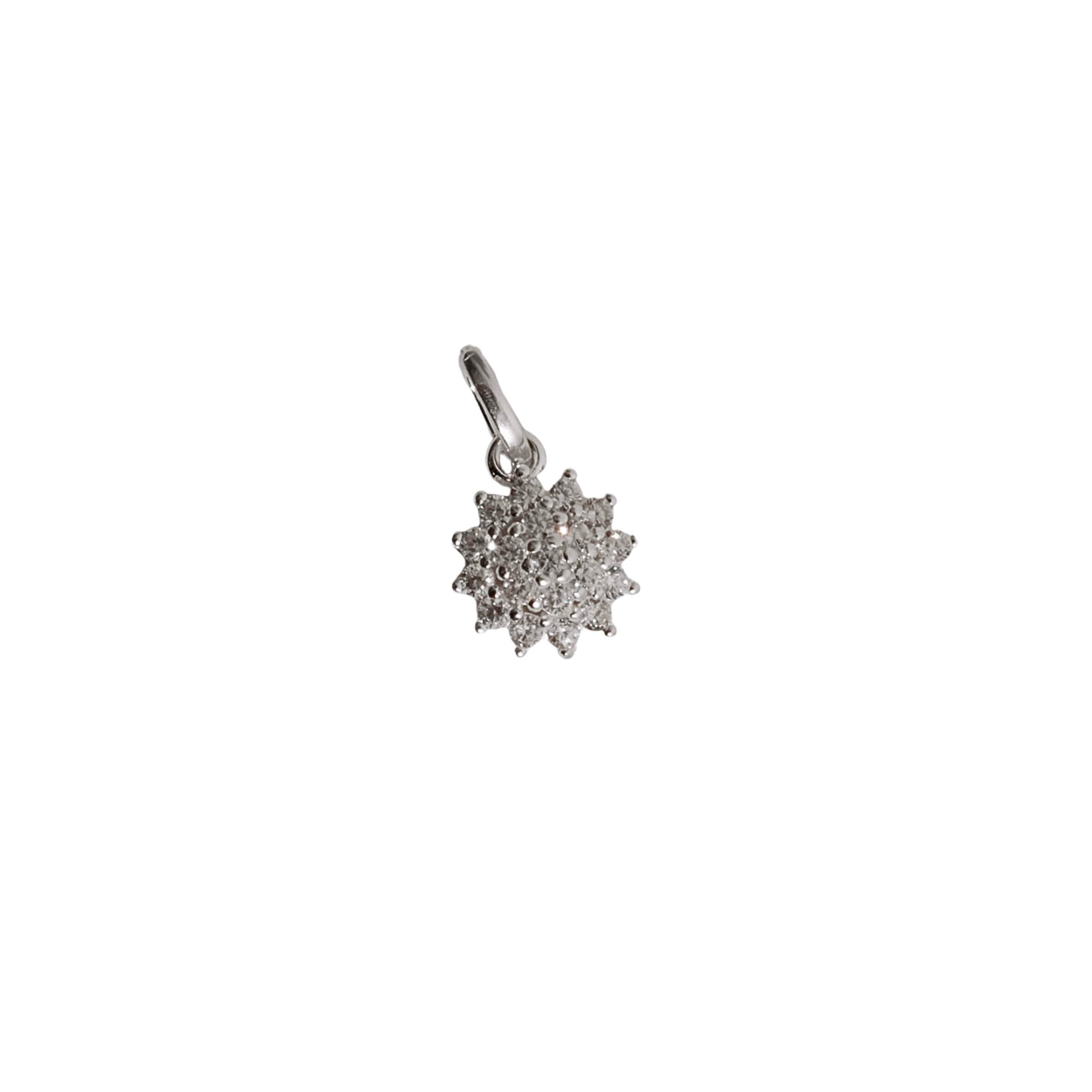 Pingente flor toda cravejada 9mm