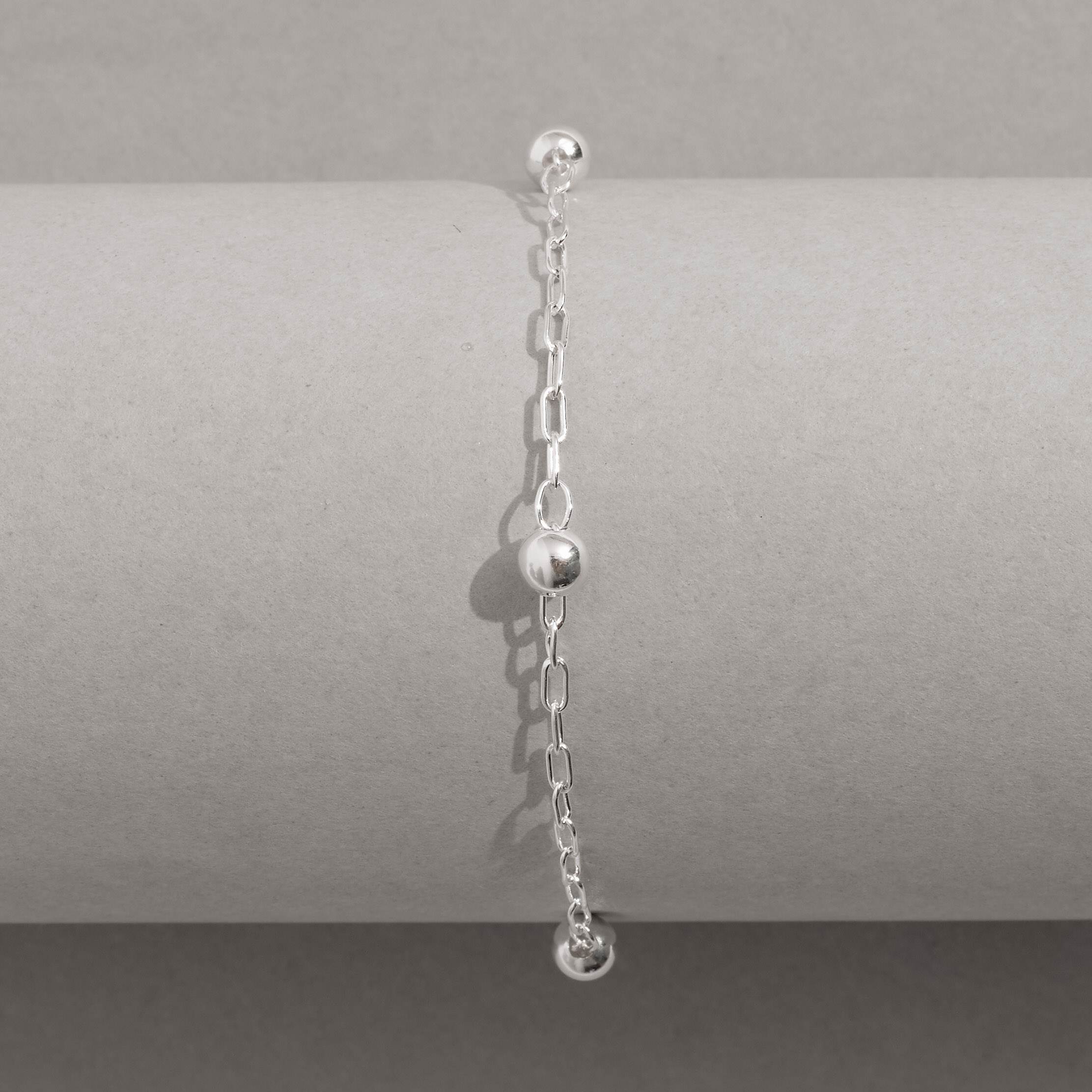 Pulseira infantil entremeio bolas 4mm corrente cartier 15cm