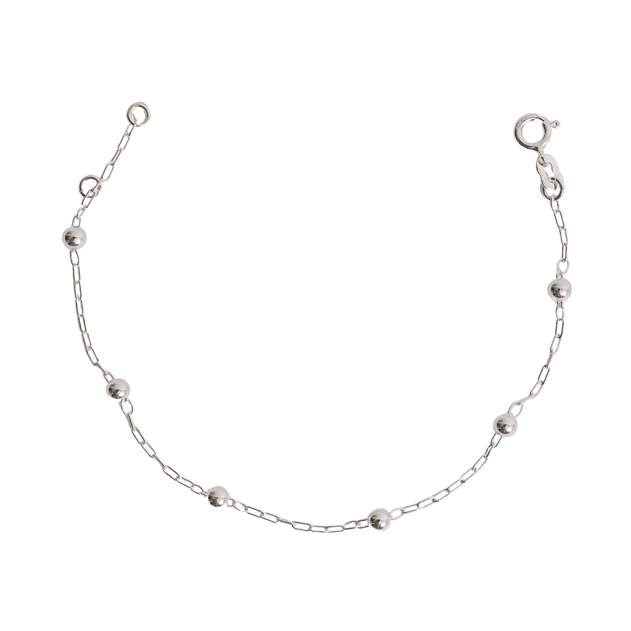 Pulseira entremeio bolas 4mm corrente cartier 18,5cm