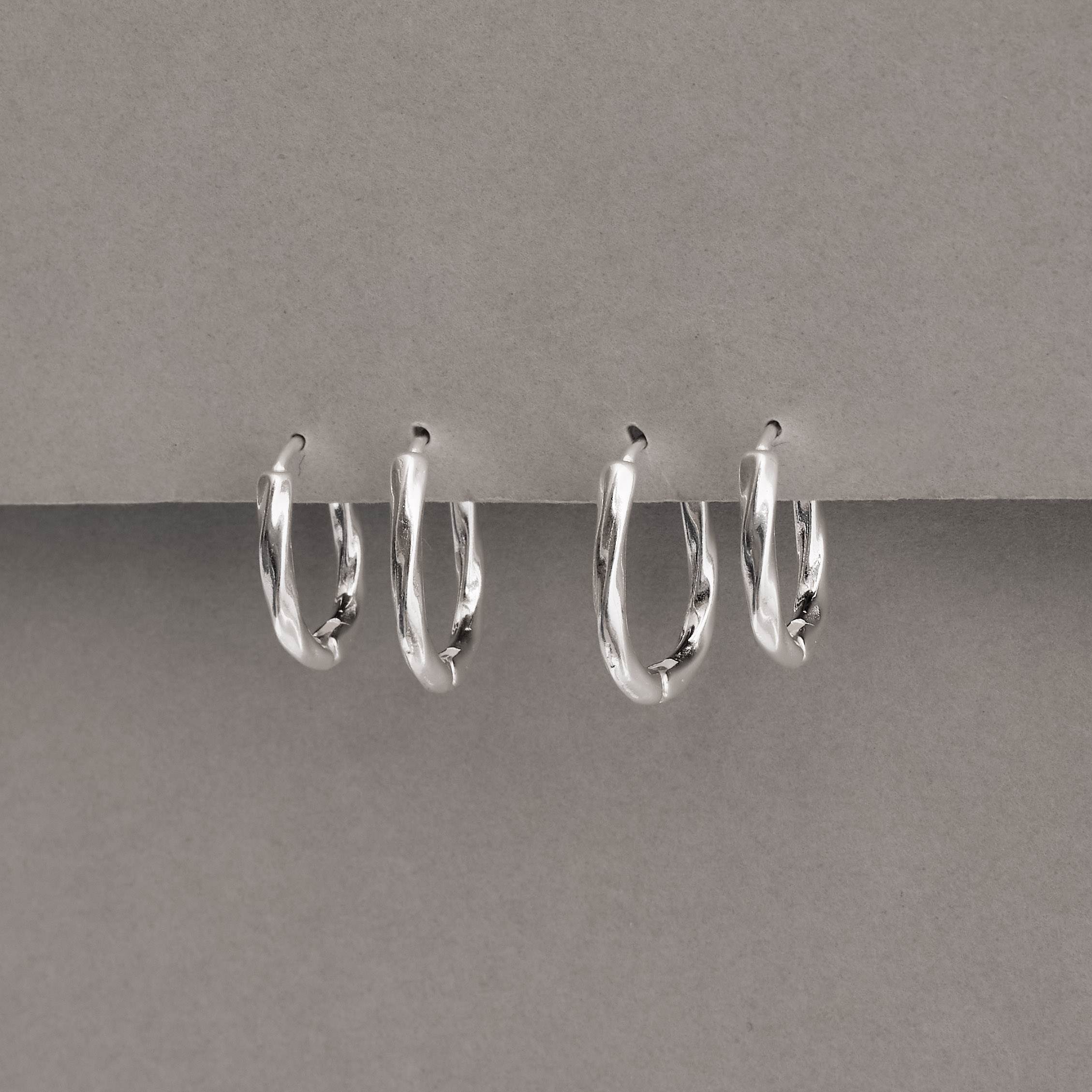 Imagem Dupla argolas click oval 15 e 17mm fio torcido