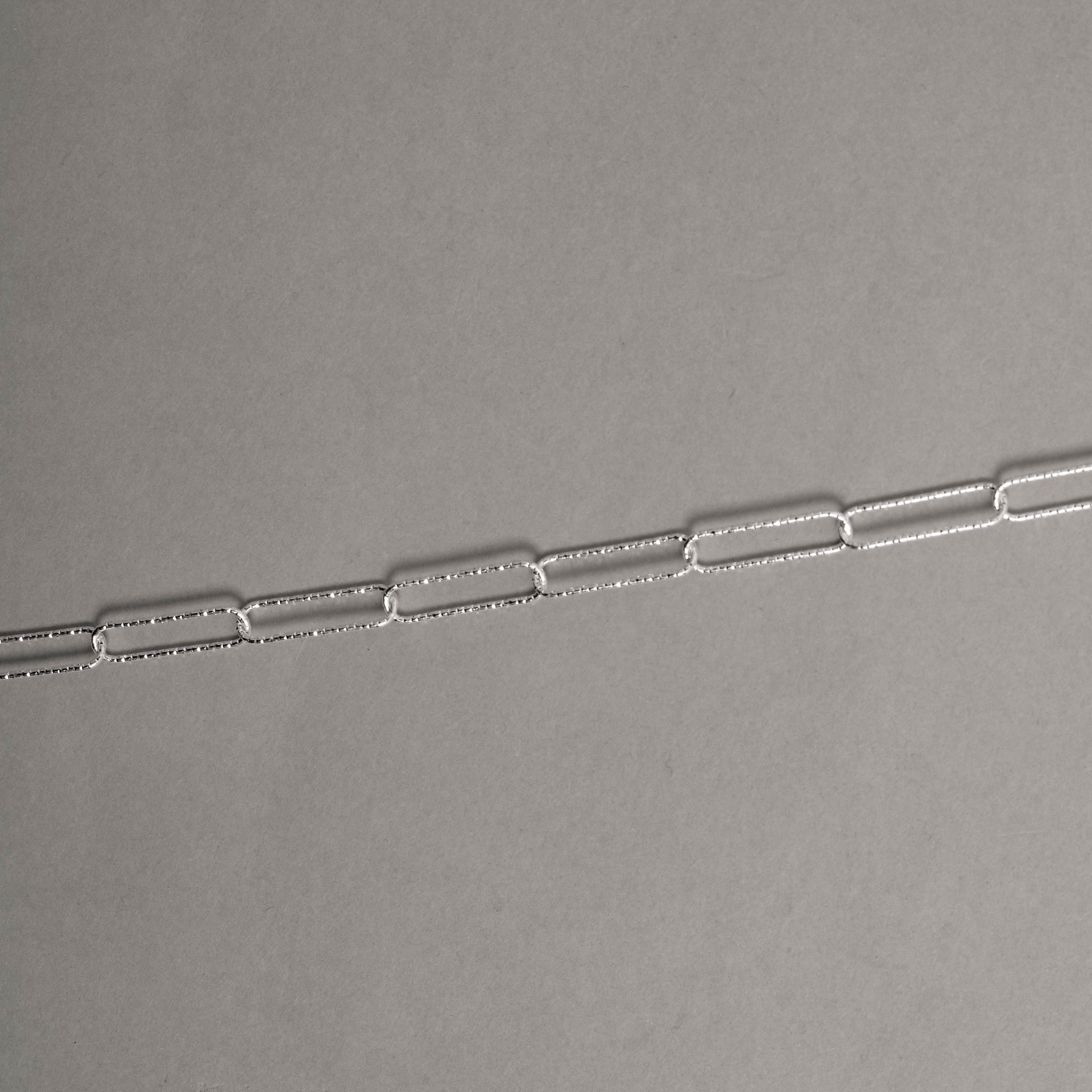 Pulseira corrente elo longo facetado 4.0 19cm