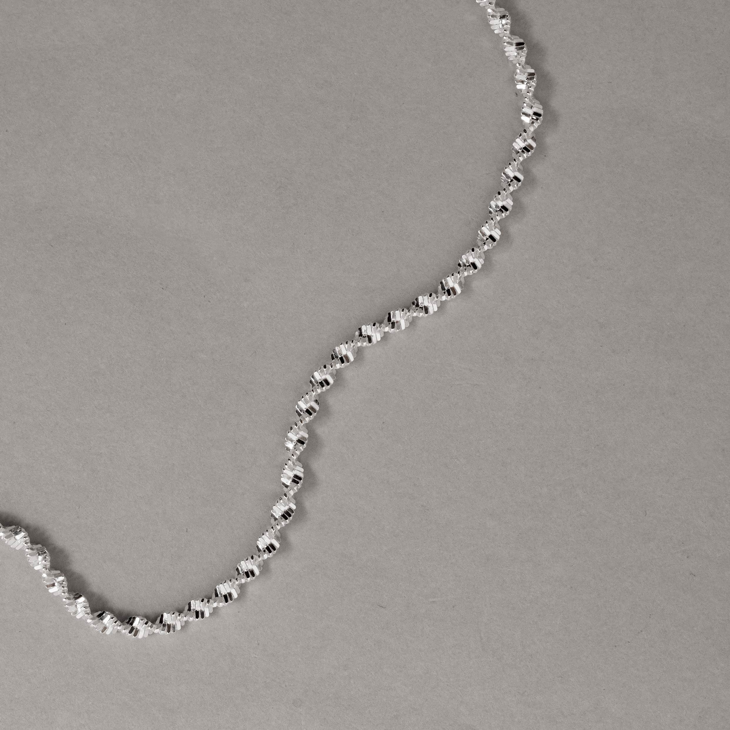 Pulseira corrente laminada torcida 2.4 18,5cm