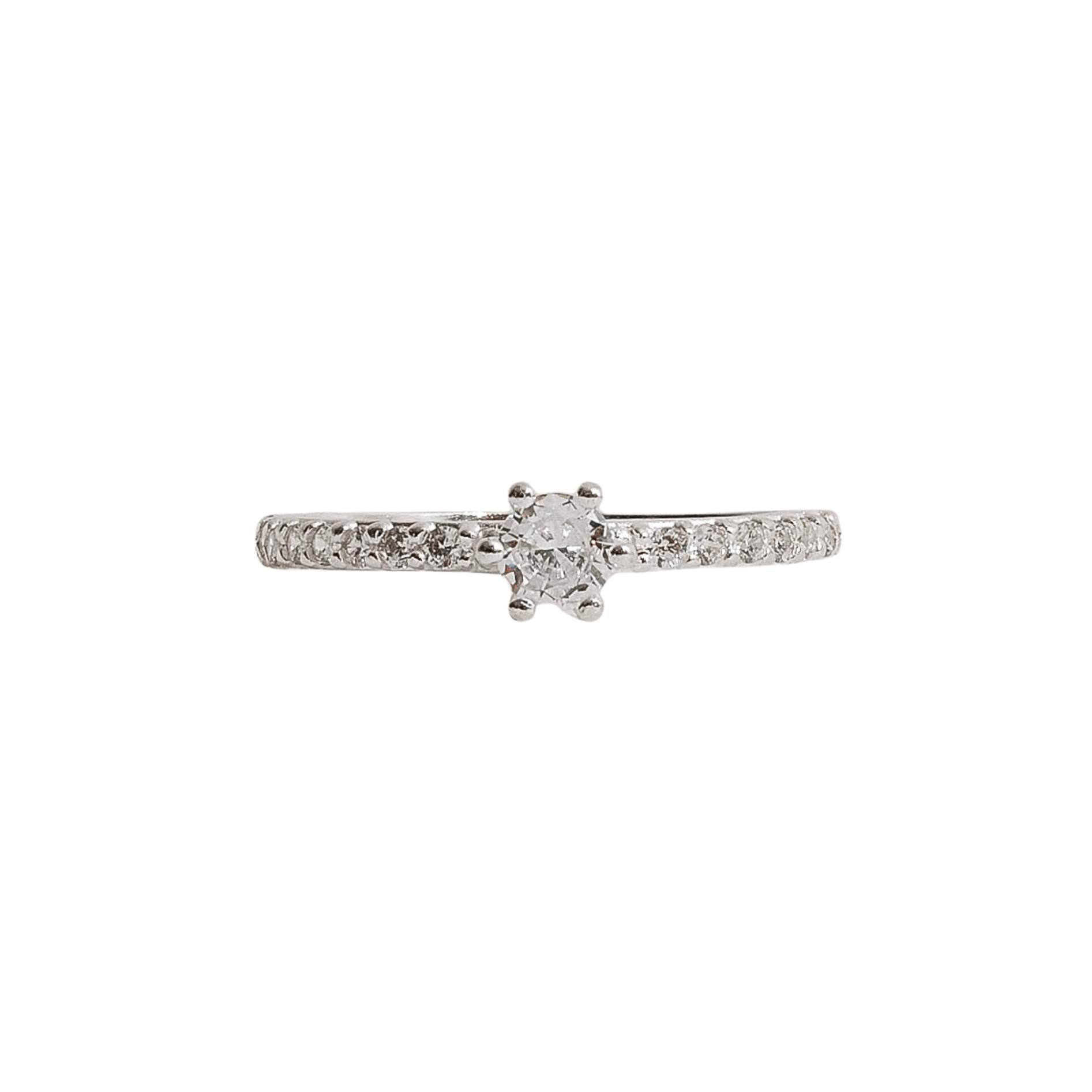Anel meia aliança com solitário zircônia 4mm