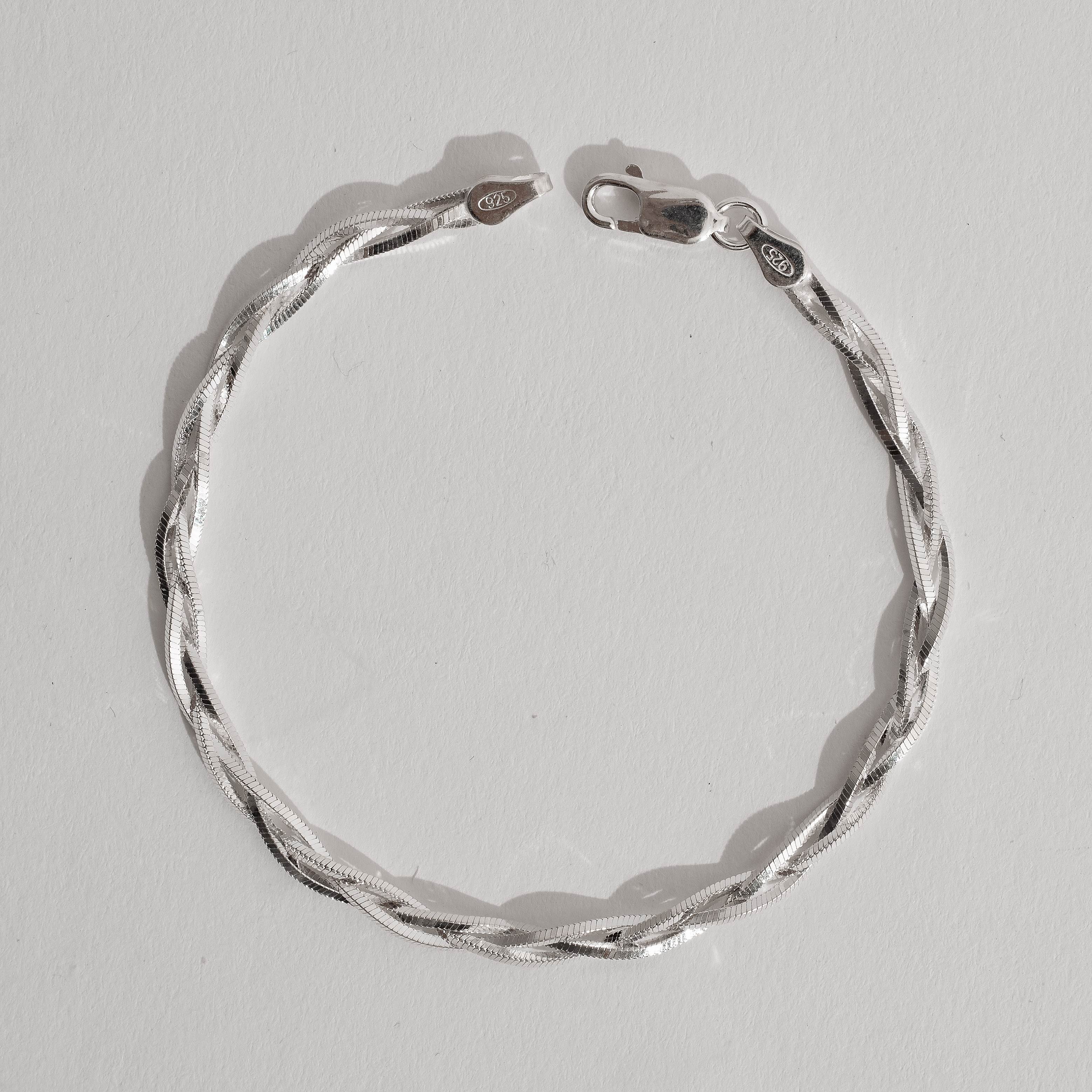 Imagem Pulseira corrente rabo de rato fio quadrado trançado 3.6