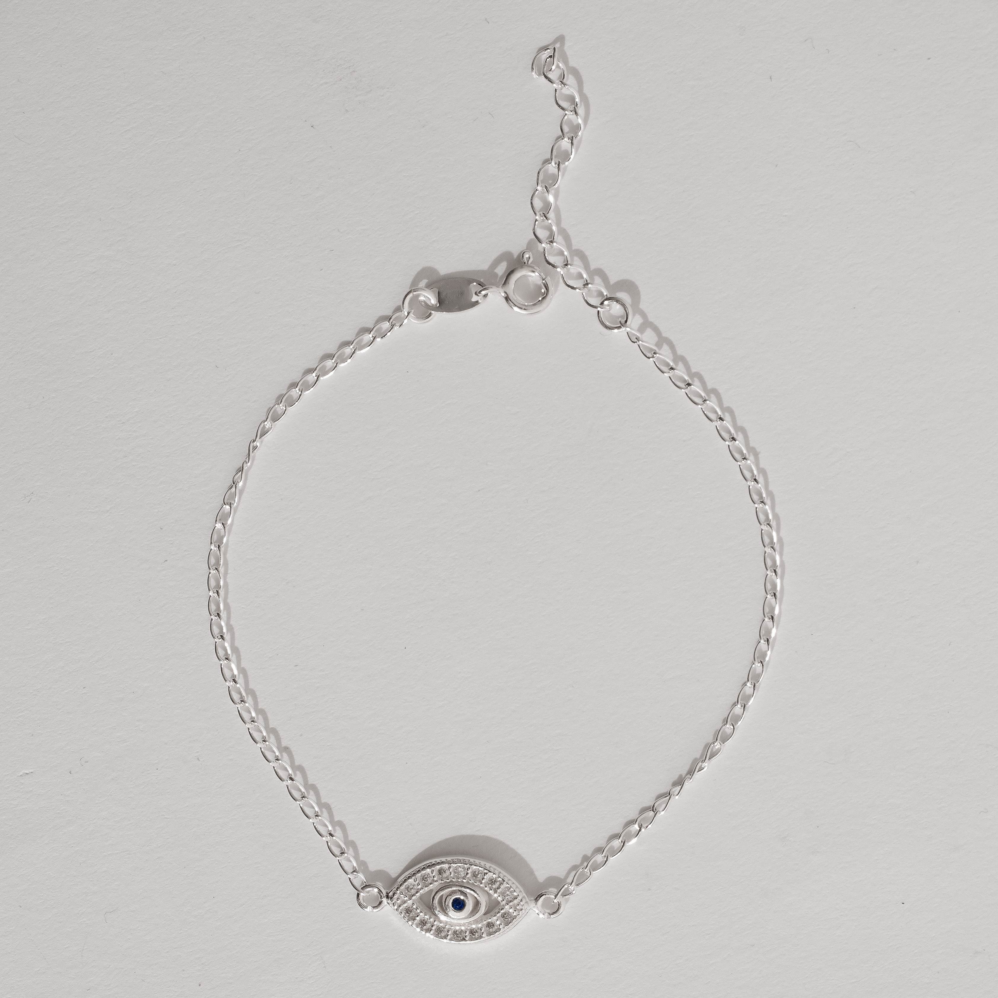 Imagem Pulseira entremeio olho com zircônias 14mm