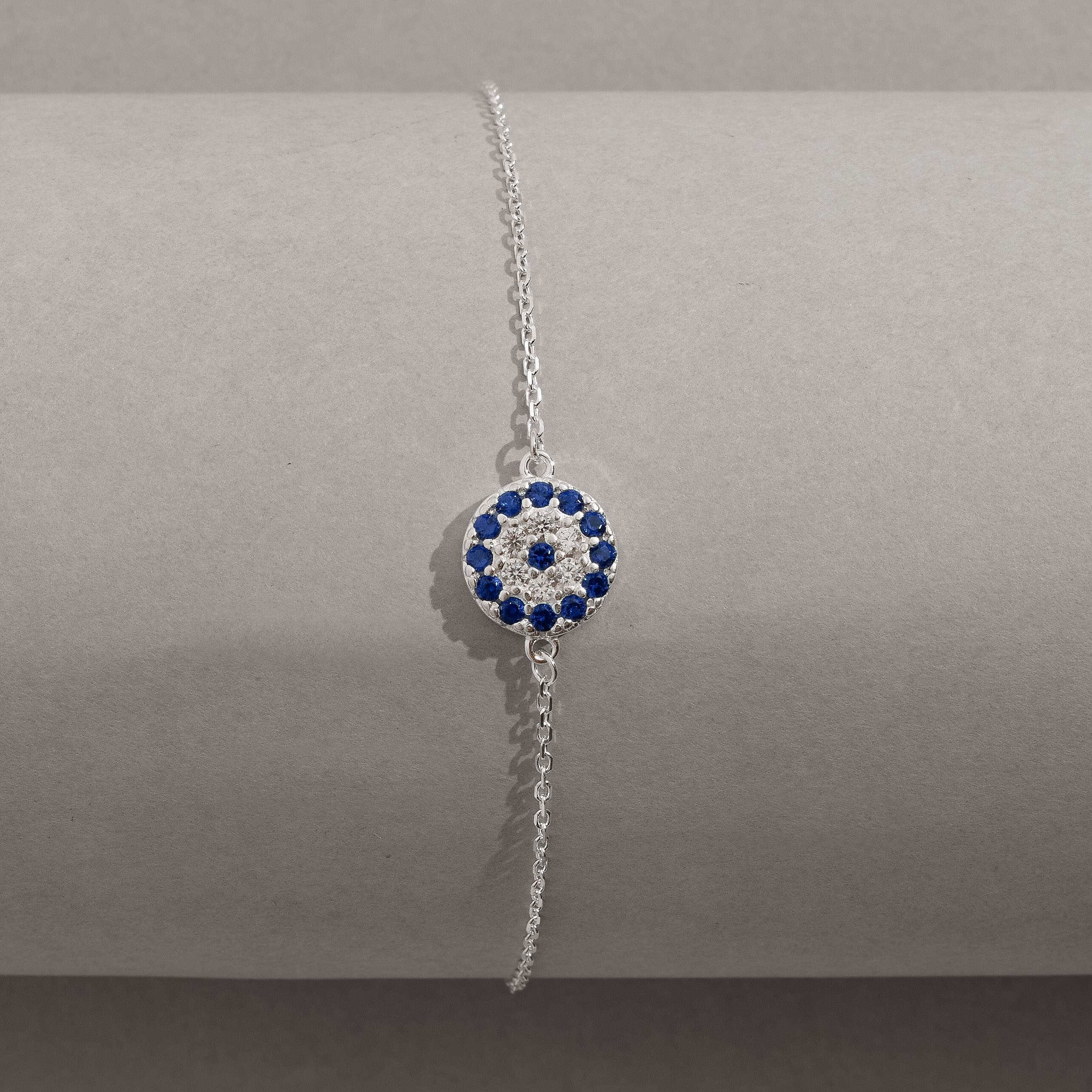 Imagem Secundária Pulseira entremeio círculo cravejado cristal e azul 10mm