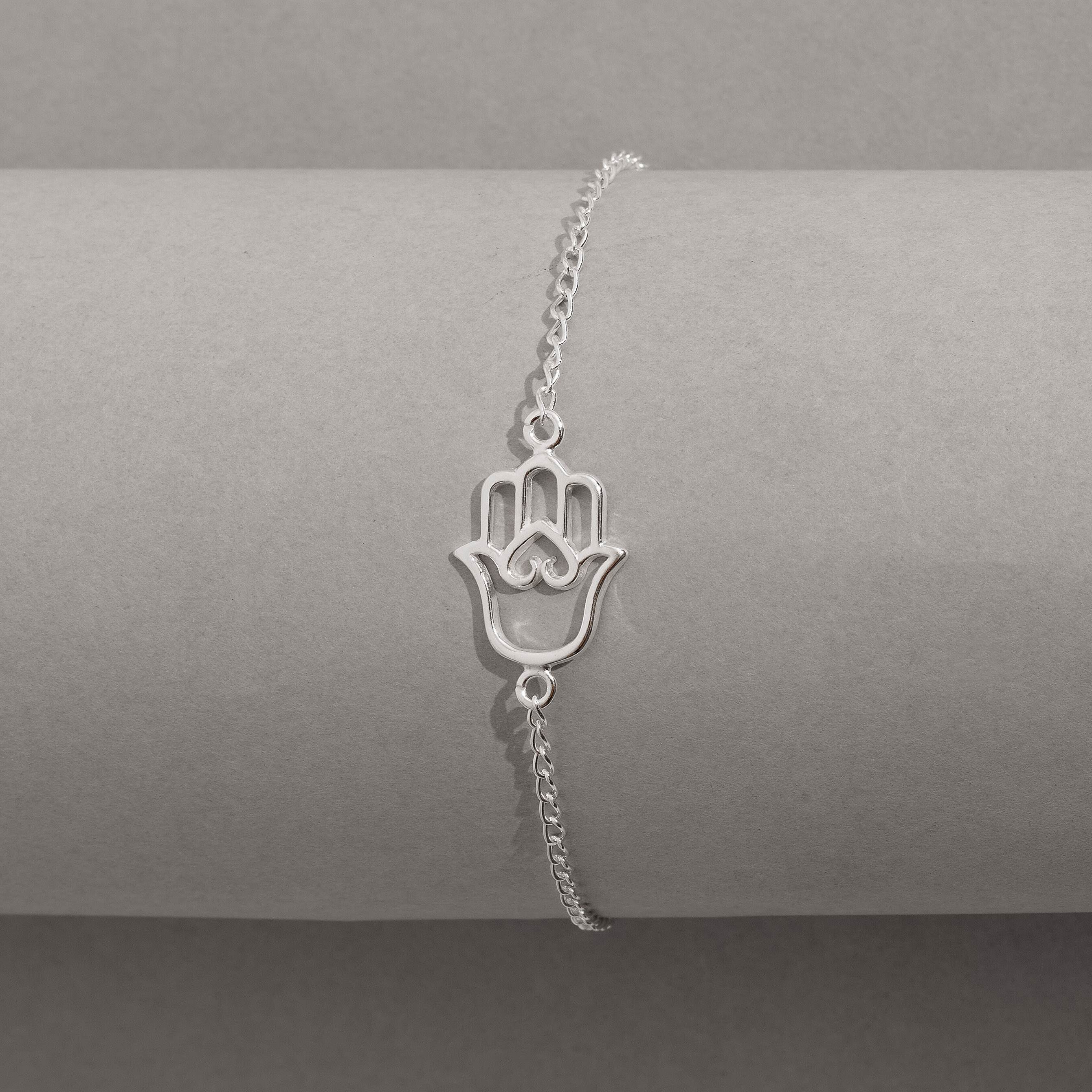 Pulseira entremeio mão vazada 15mm corrente grumet 18+3cm
