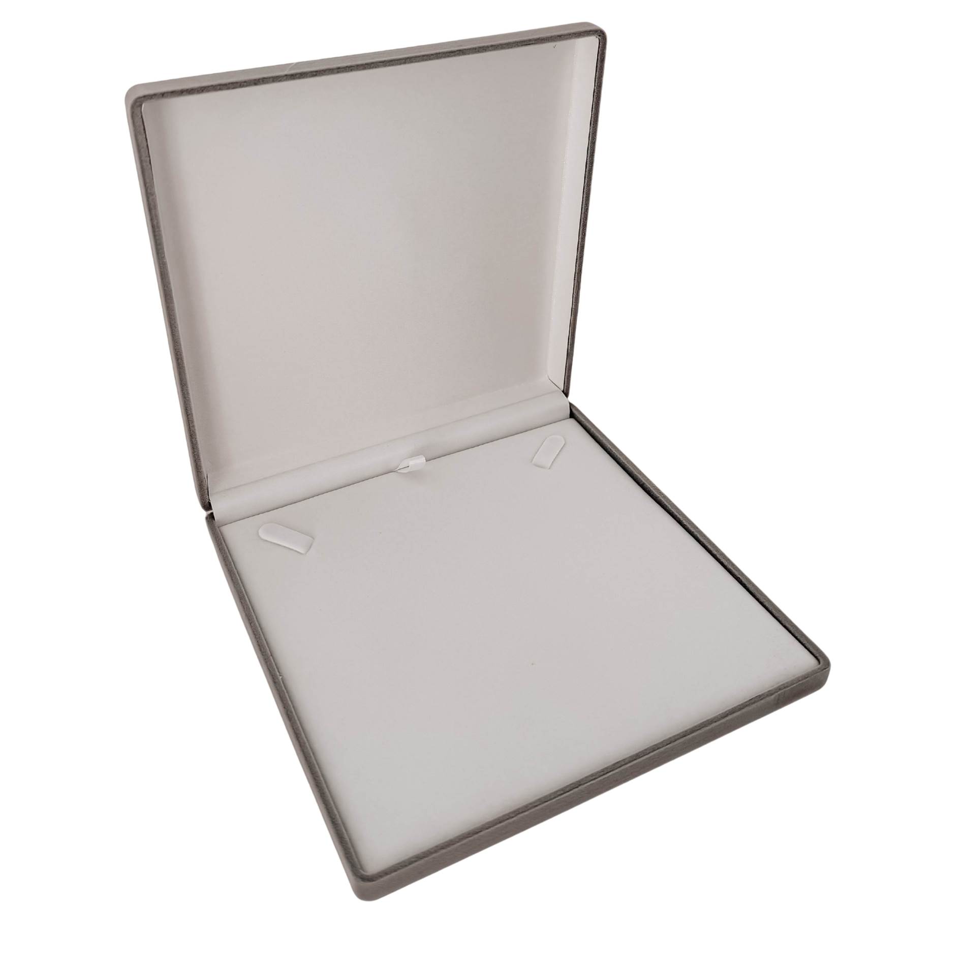 Porta joias colar cinza interior branco 17x16,5x3