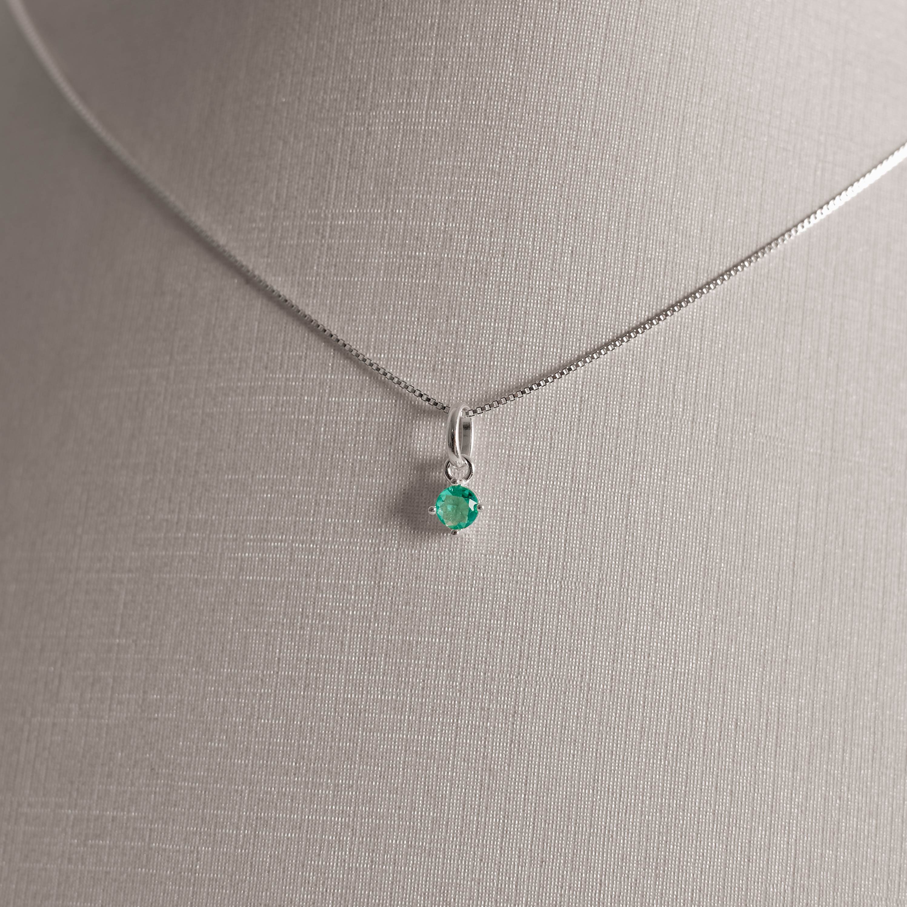 Conjunto brinco e colar zircônia redonda turmalina 4mm 40cm