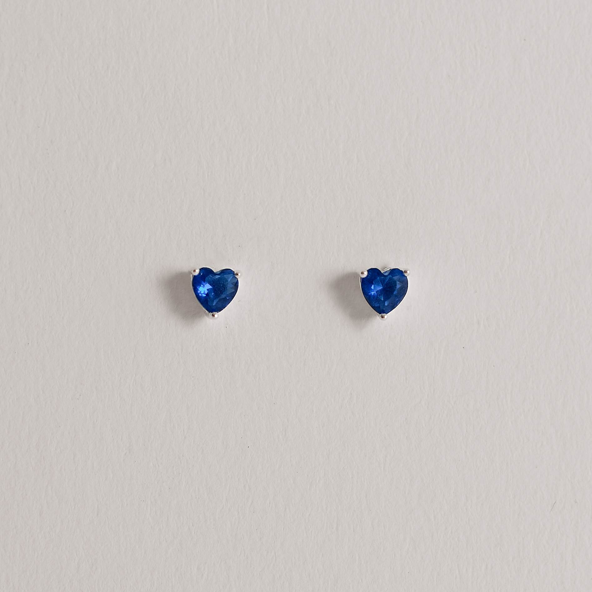 Imagem Secundária Conjunto brinco e colar zircônia coração azul 4mm 40cm
