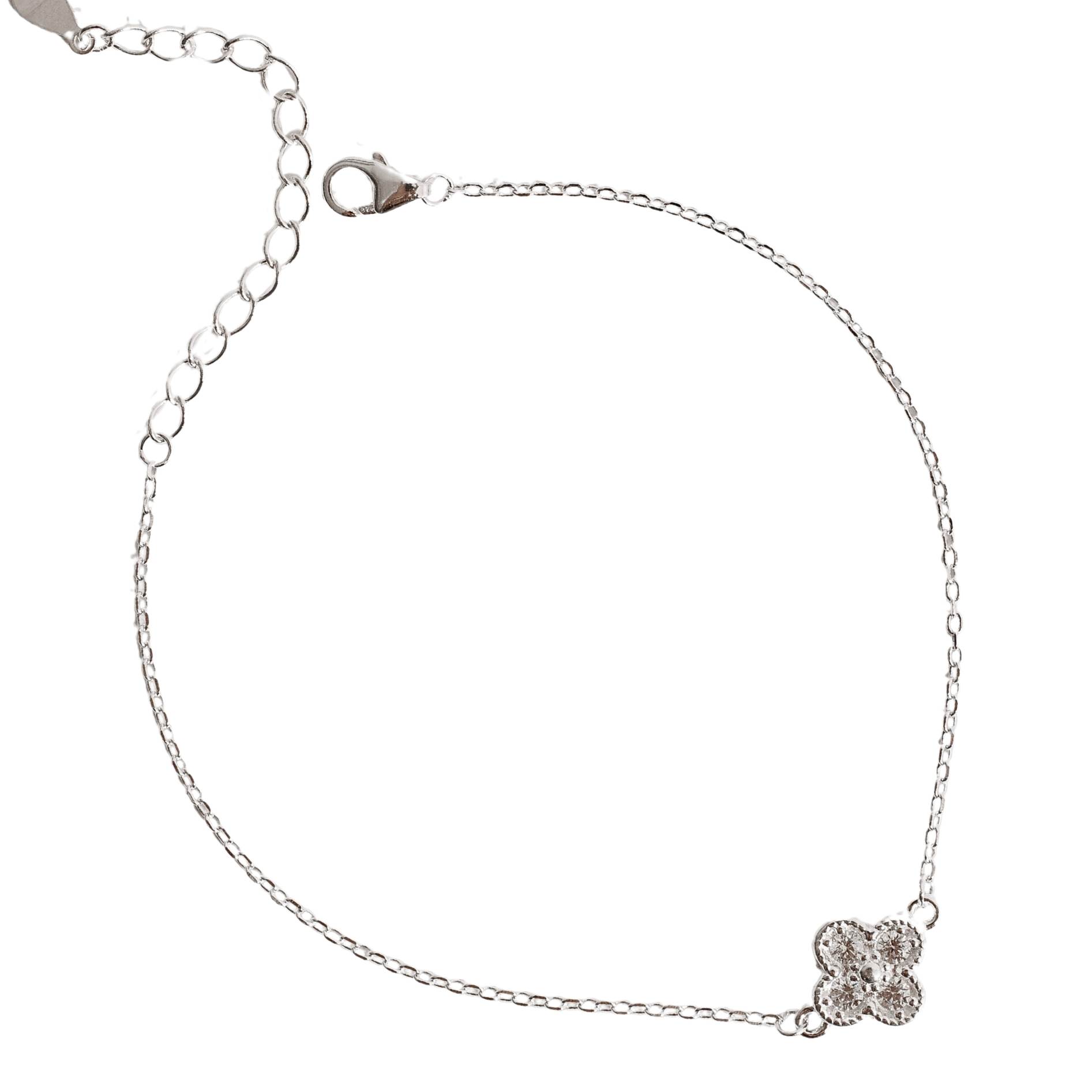 Imagem Pulseira entremeio trevo cravejado 9mm