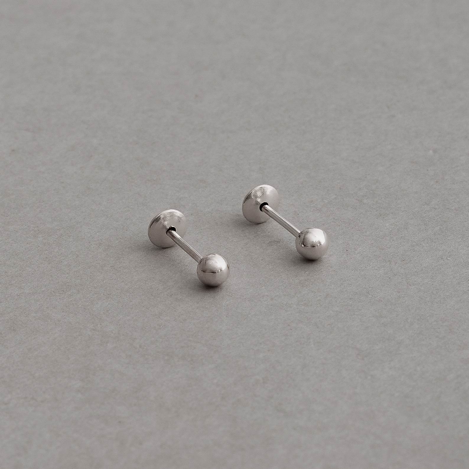 Imagem Secundária Brinco infantil bola 3mm tarraxa baby