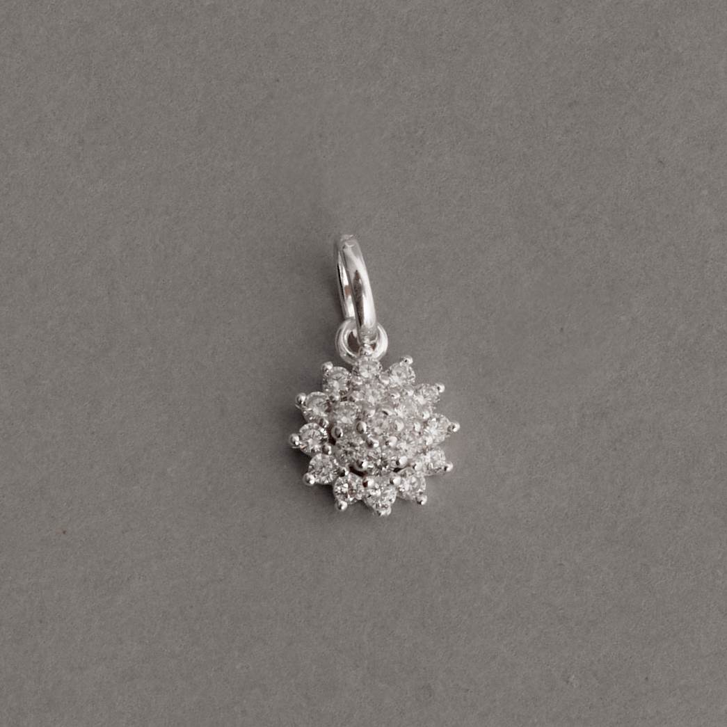 Pingente flor toda cravejada 9mm