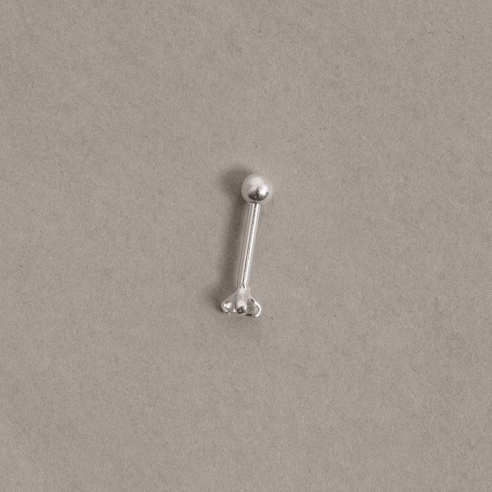 Piercing haste zircônia coração 3mm